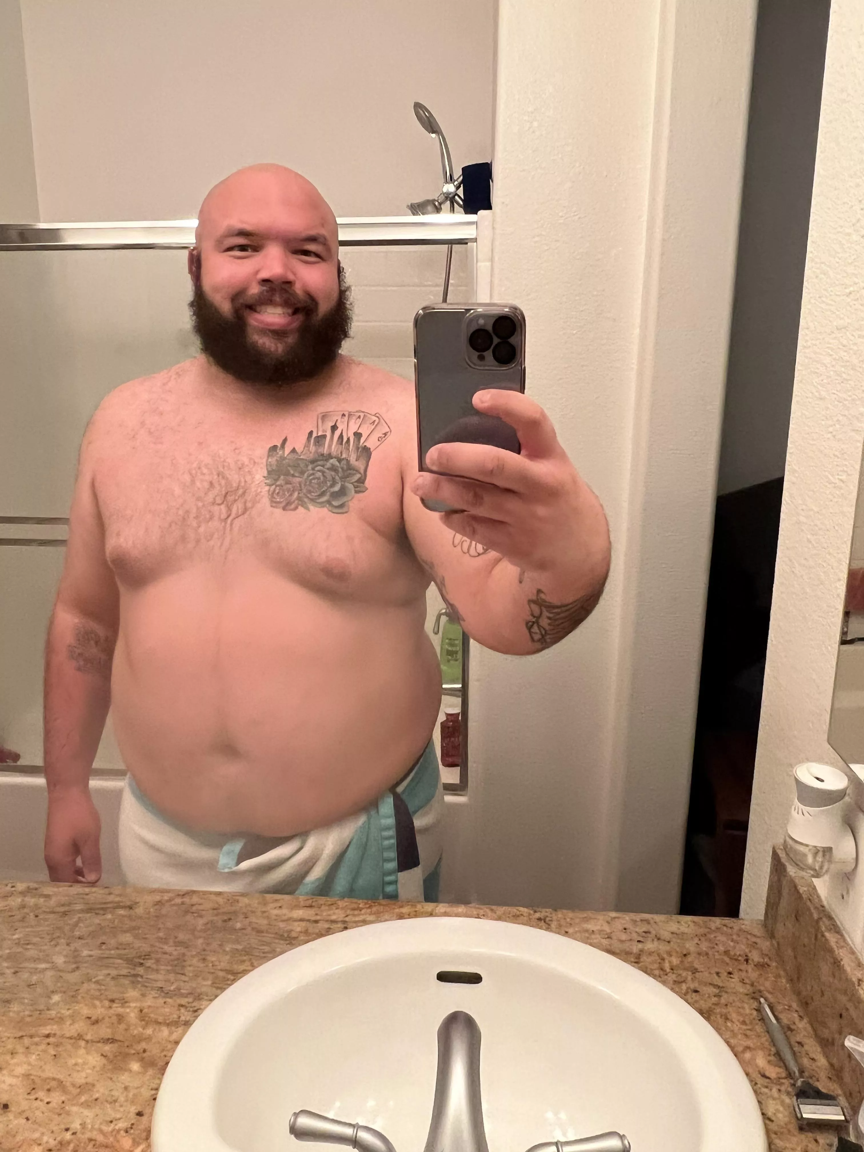 Just got out the shower! Want to see what’s underneath posted by BeardBeast101