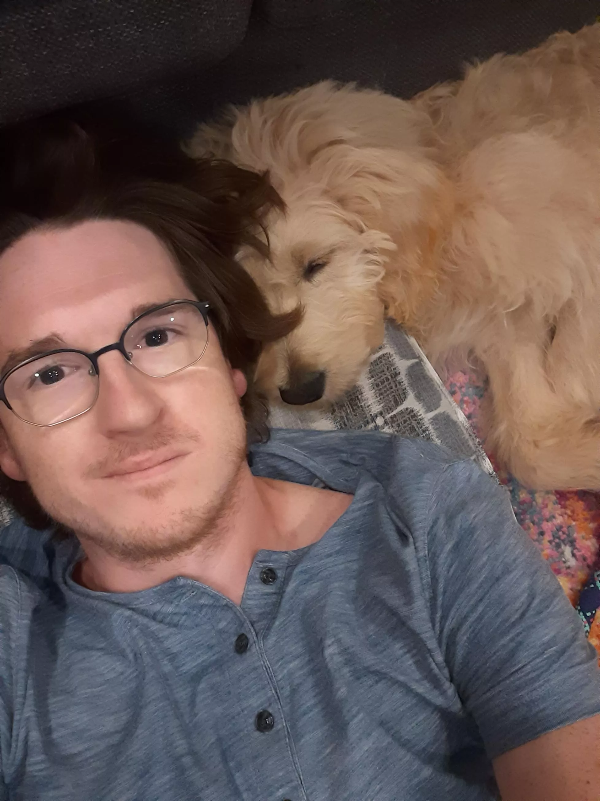 Just laying with my pup. Always up.to chat. Where my ps4 gays at! posted by gaymer_canadian