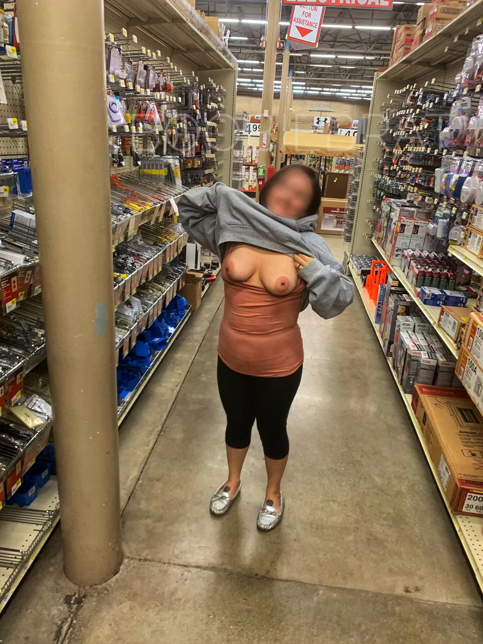 Just making herself home at home depot posted by boobiebrat