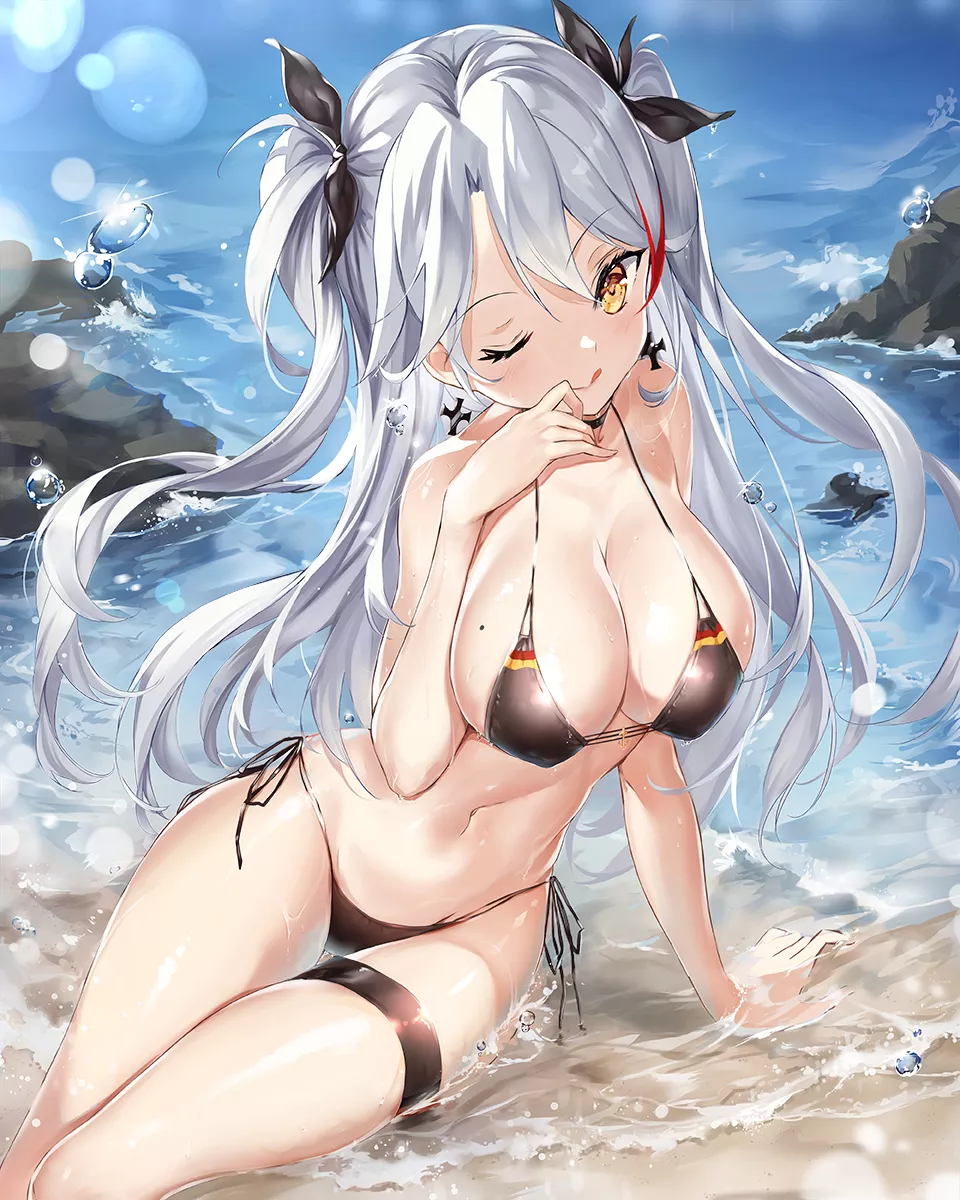 Just making the beach even more appealing [Prinz Eugen - Azur Lane] posted by CraftyWulf