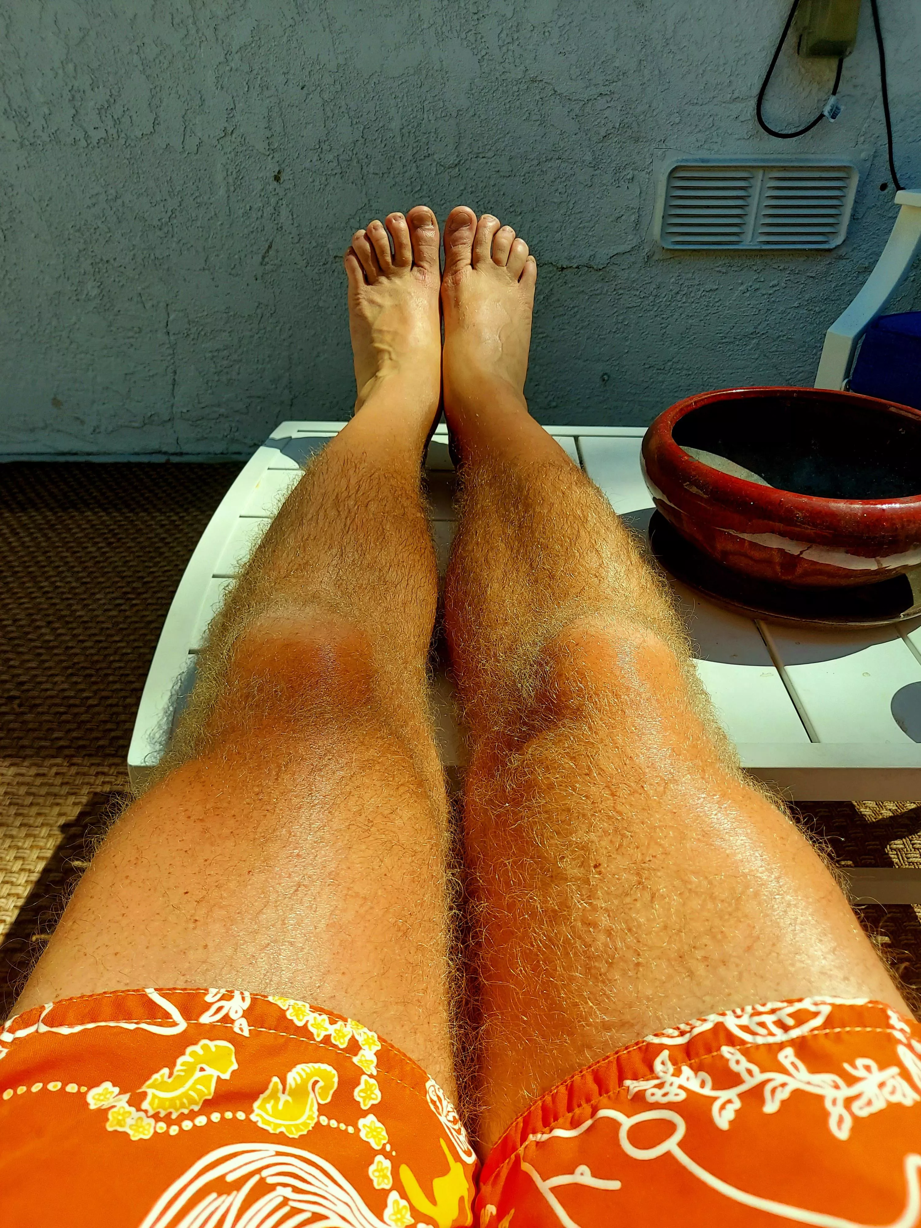 Just my tanned hairy blonde legs. posted by deepdrilling80