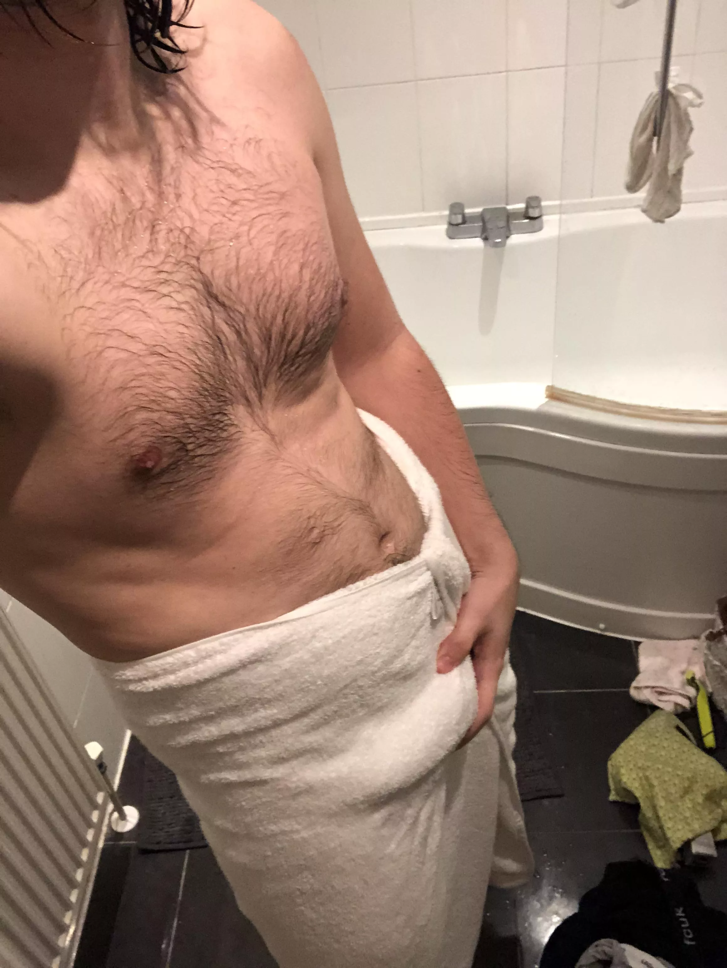 Just my thick cock in my towel posted by FlameUnknown_