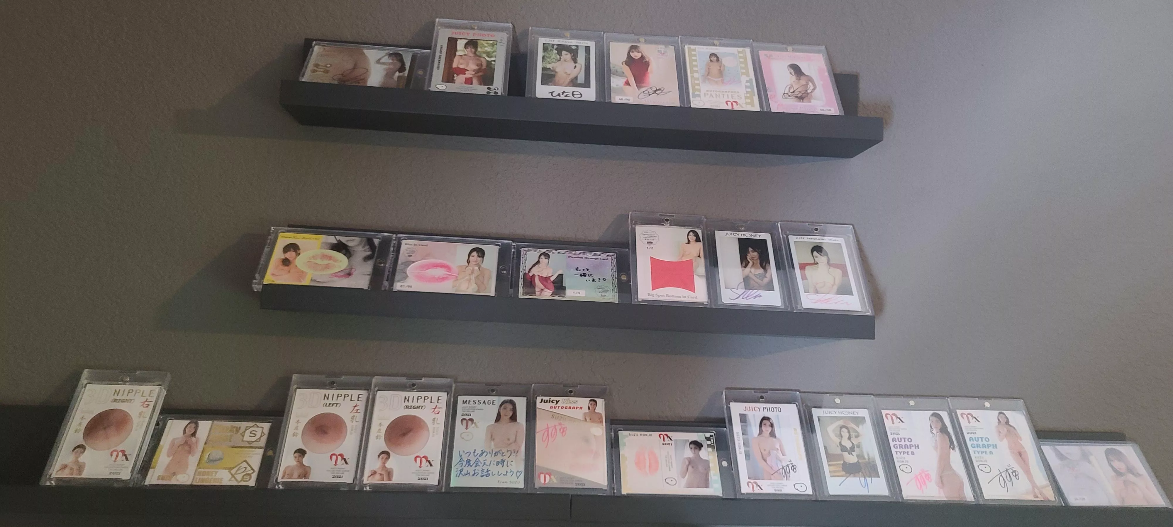 Just re-did my card collection favorites shelf. Anyone else collect? posted by Yuria1OO