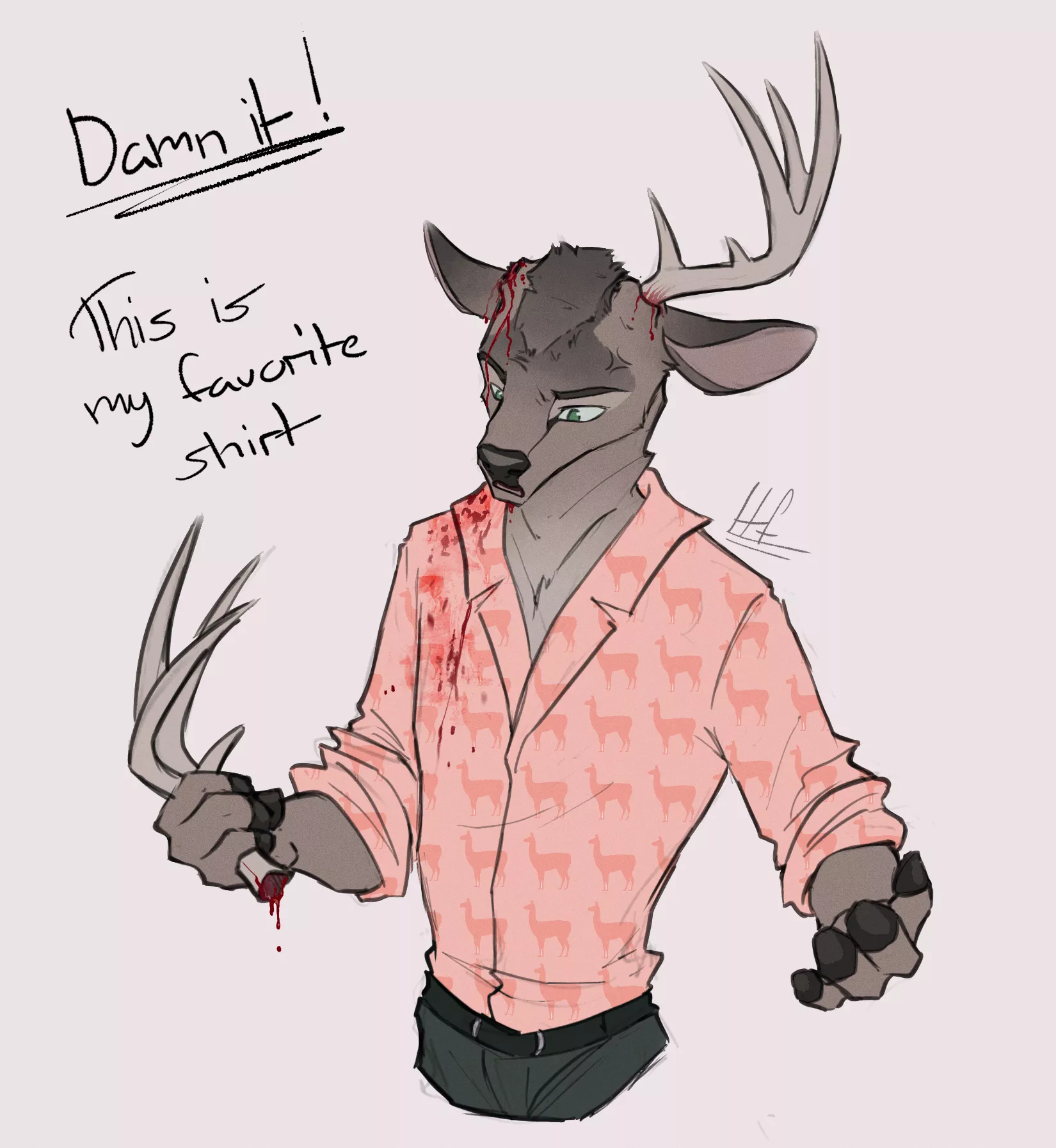 Just something quick I drew👀 Good luck with that all the deers out there [art by me @/heretic.fox on Instagram] posted by 1ratamo1