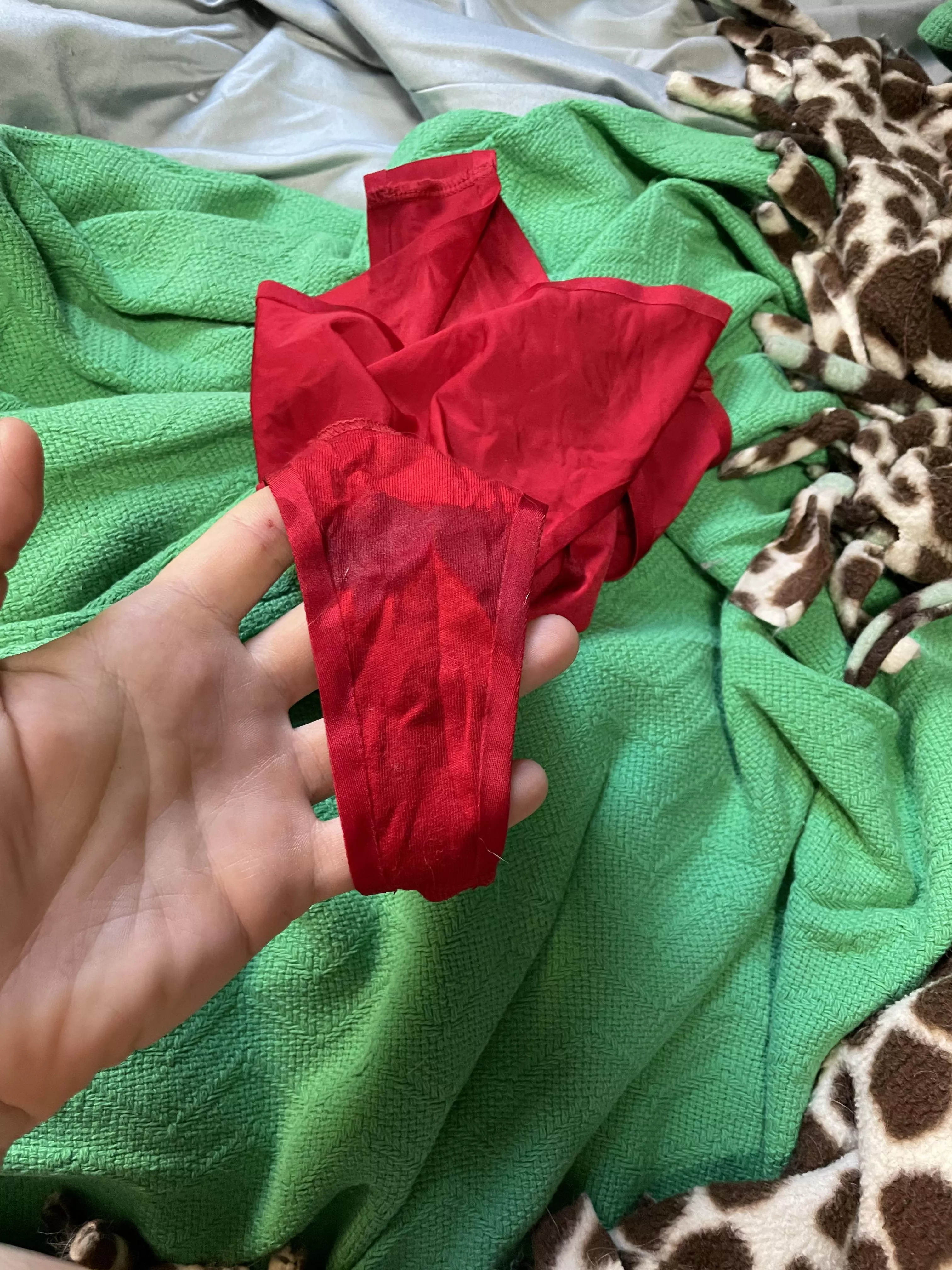 Just started this red satin thong… Let me know what I should do to it 😘 posted by Curious_Contact2002