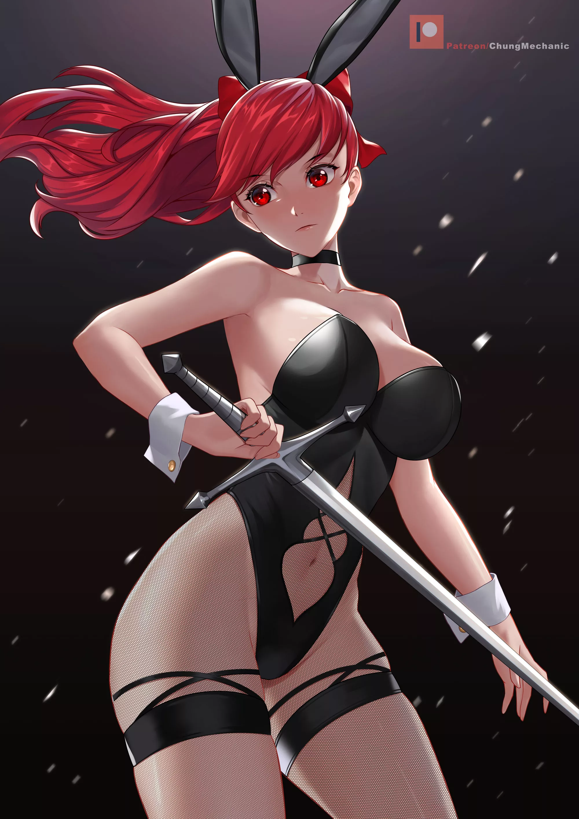 Kasumi Fishnet Bunny Girl (Chungmechanic) [Persona] posted by sequence_string