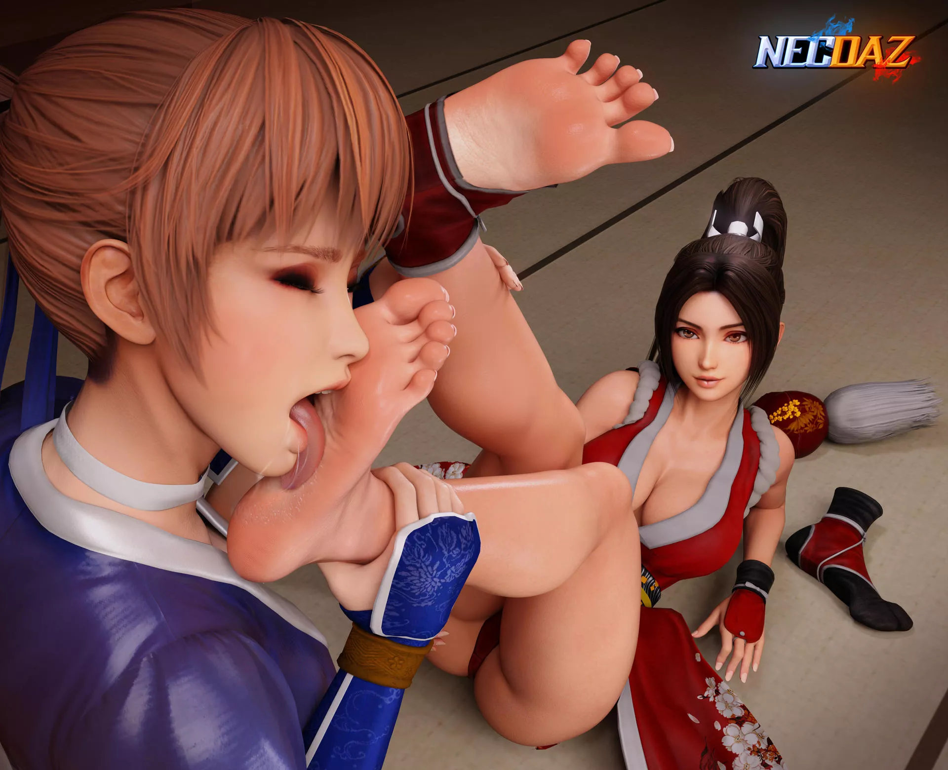 Kasumi Worshiping Mai (NecDaz) [Dead or Alive] posted by Lachryma_ud