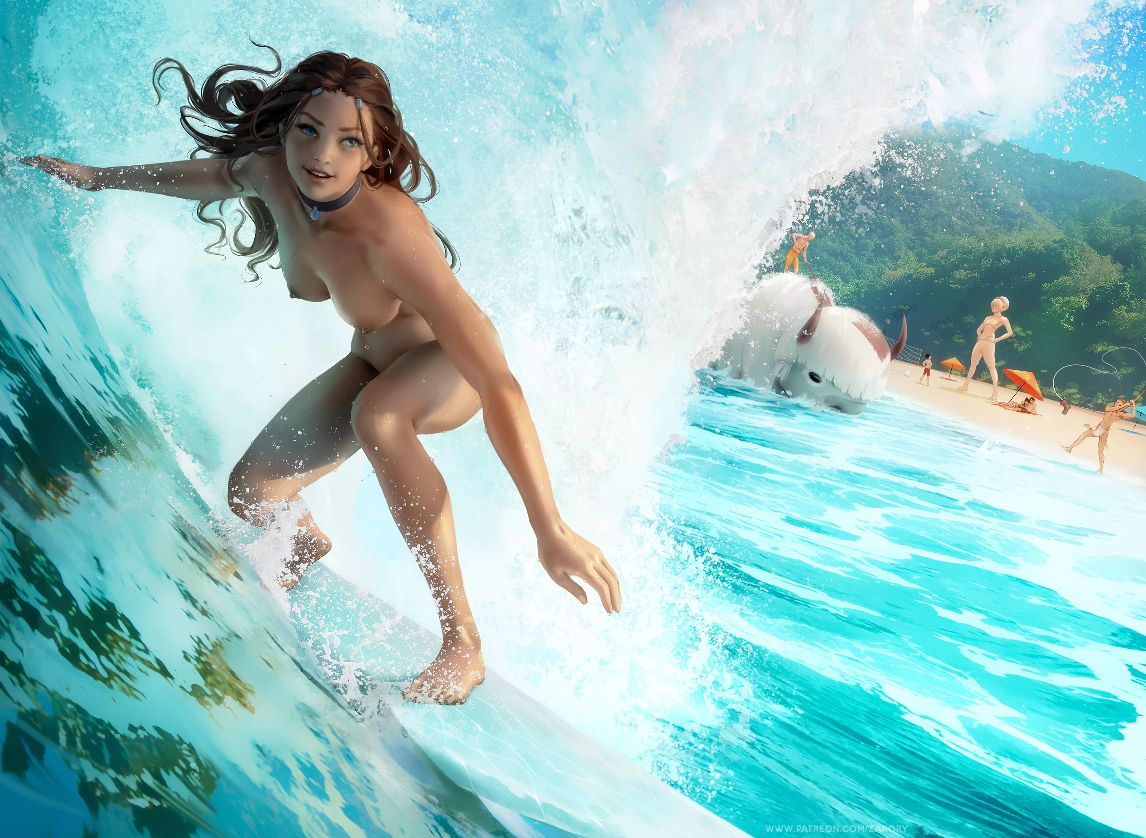 Katara surfing naked posted by GreenTreeNuker