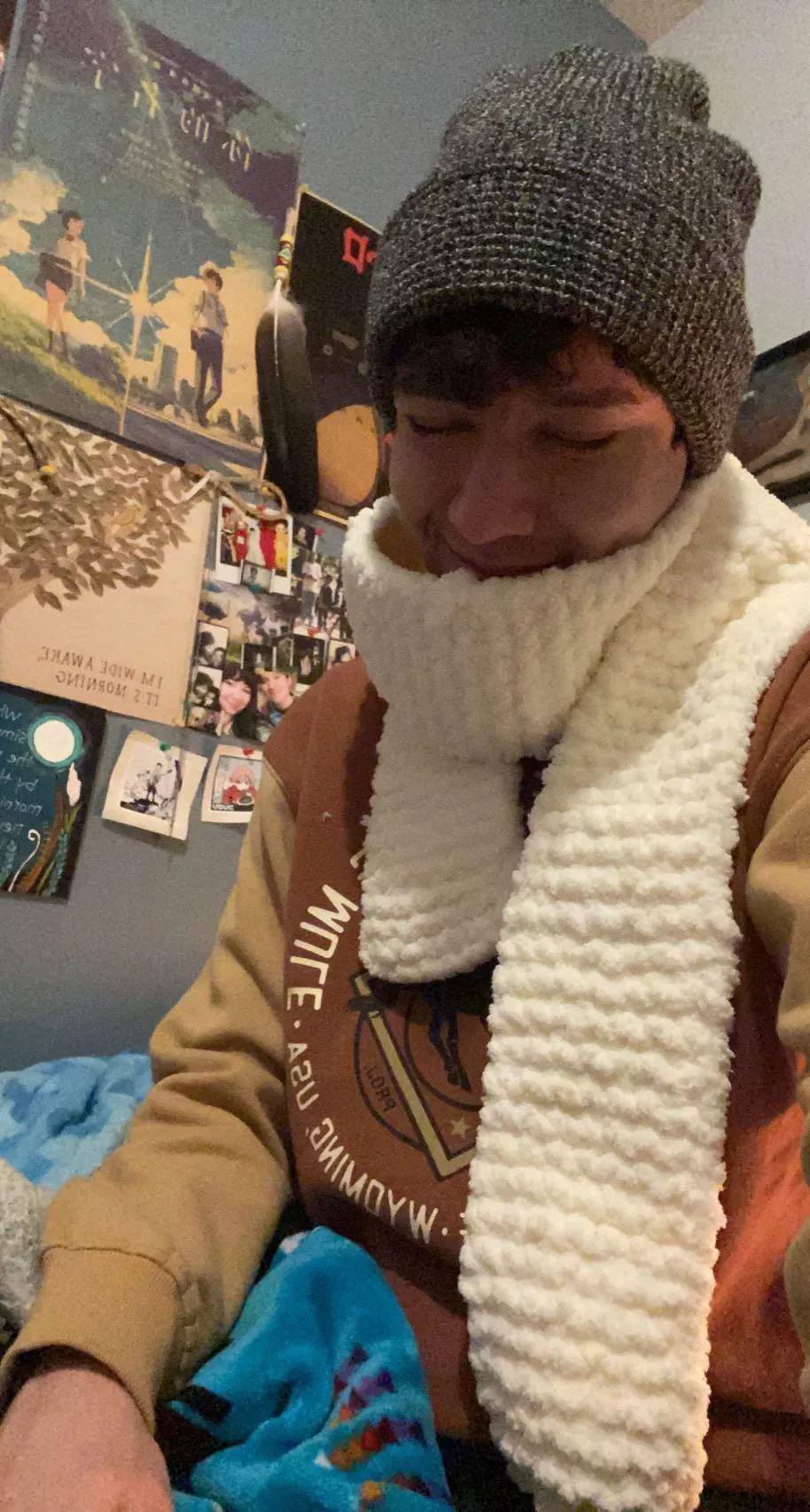 Knit my first scarf in just a day! Iâ€™m really happy with how it turned out ðŸ˜Š posted by ryecl