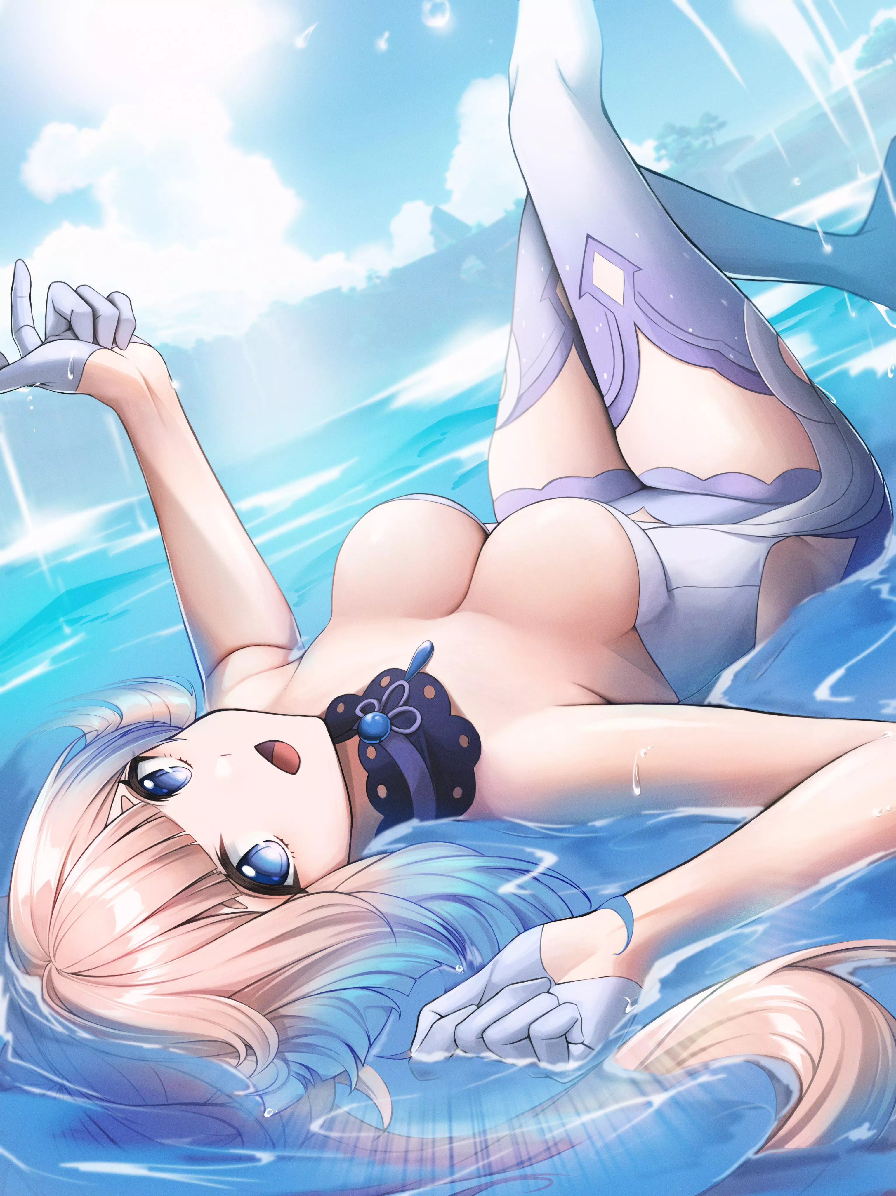 Kokomi Laying in the Water posted by Lewdeology