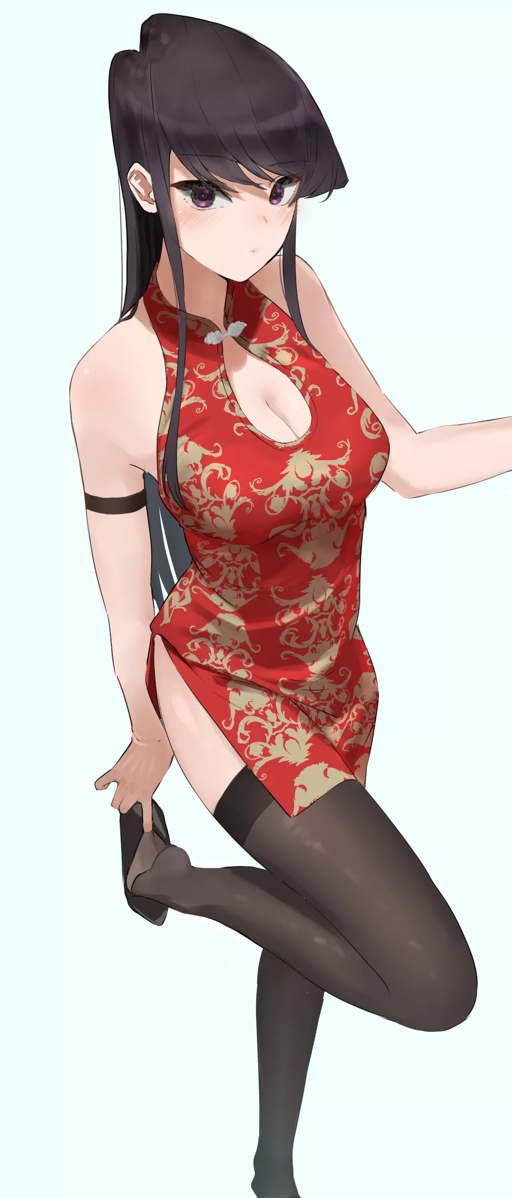 Komi Shoko in a cheongsam posted by chainsaw_pochita