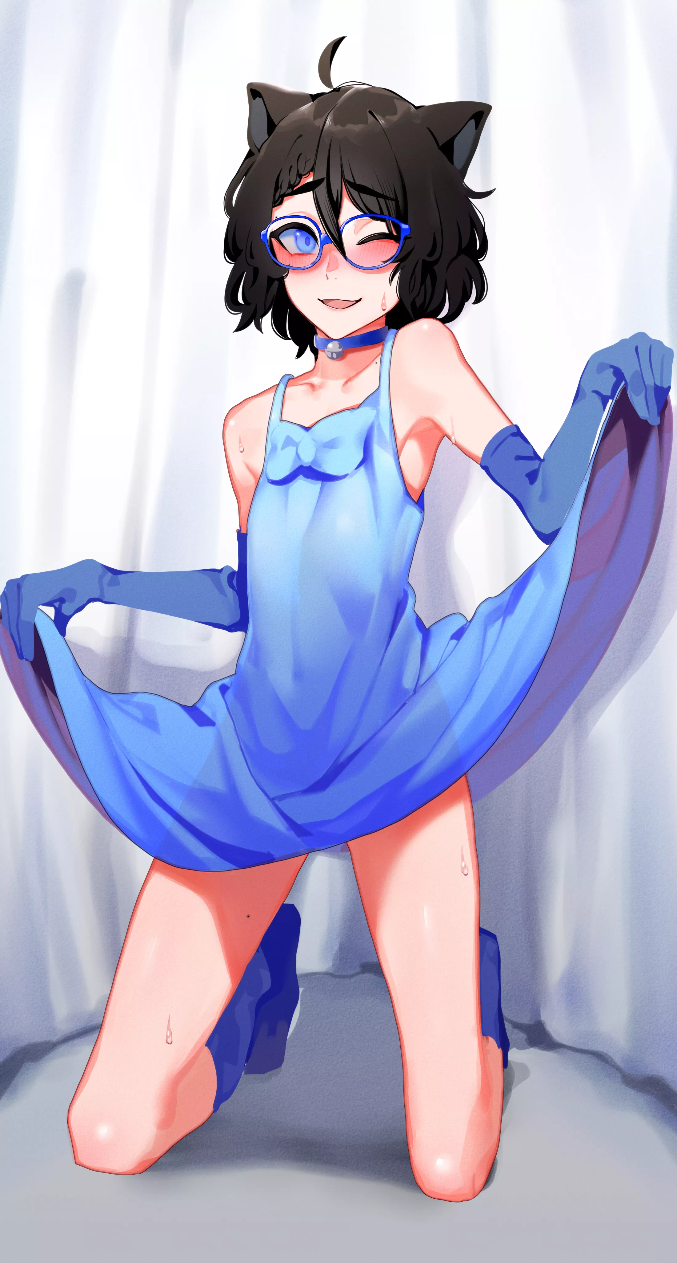 Kushizaki Tempting Blue Dress (Kushizaki) [Original] posted by sequence_string