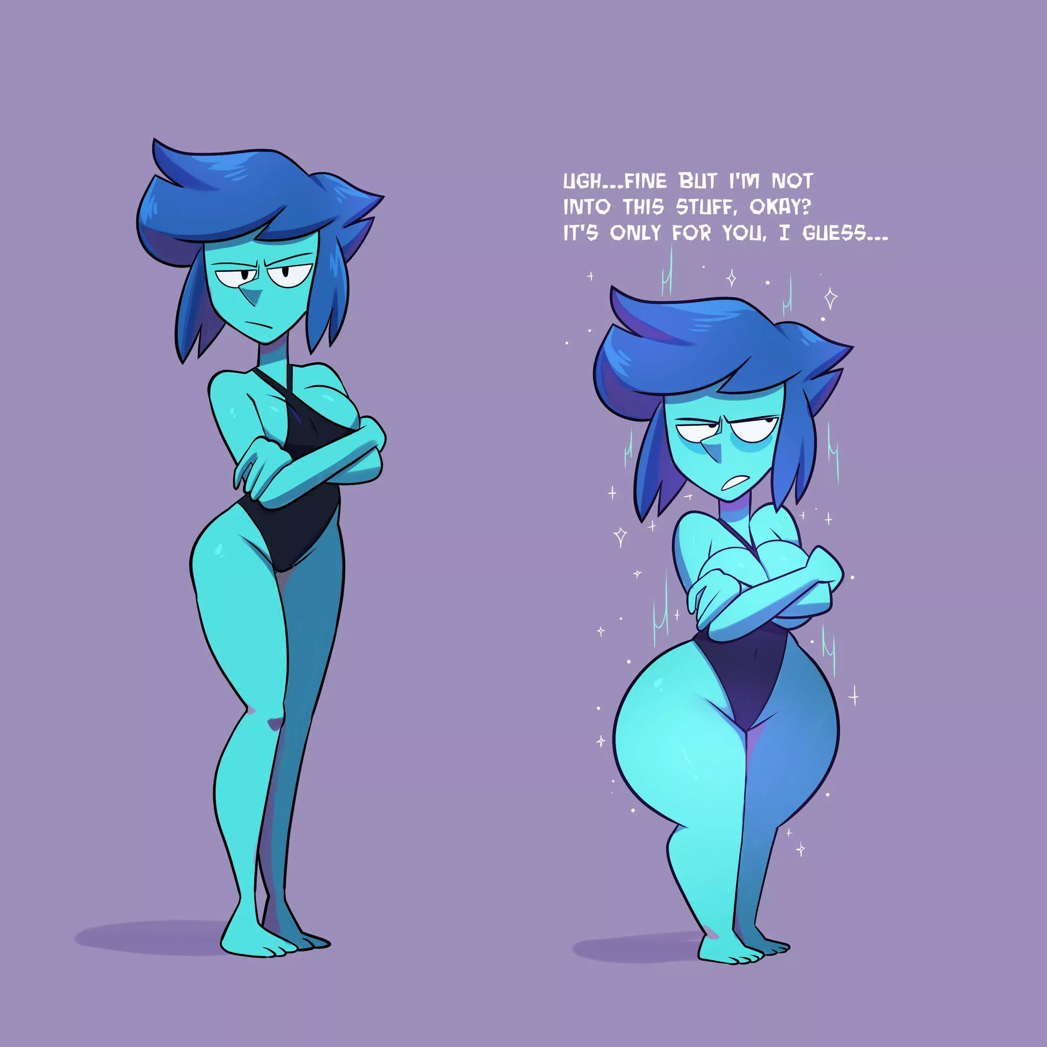 Lapis grudgingly shapeshifts into a shortstack (Art by Sweet__Dandy) posted by renegade_zibit