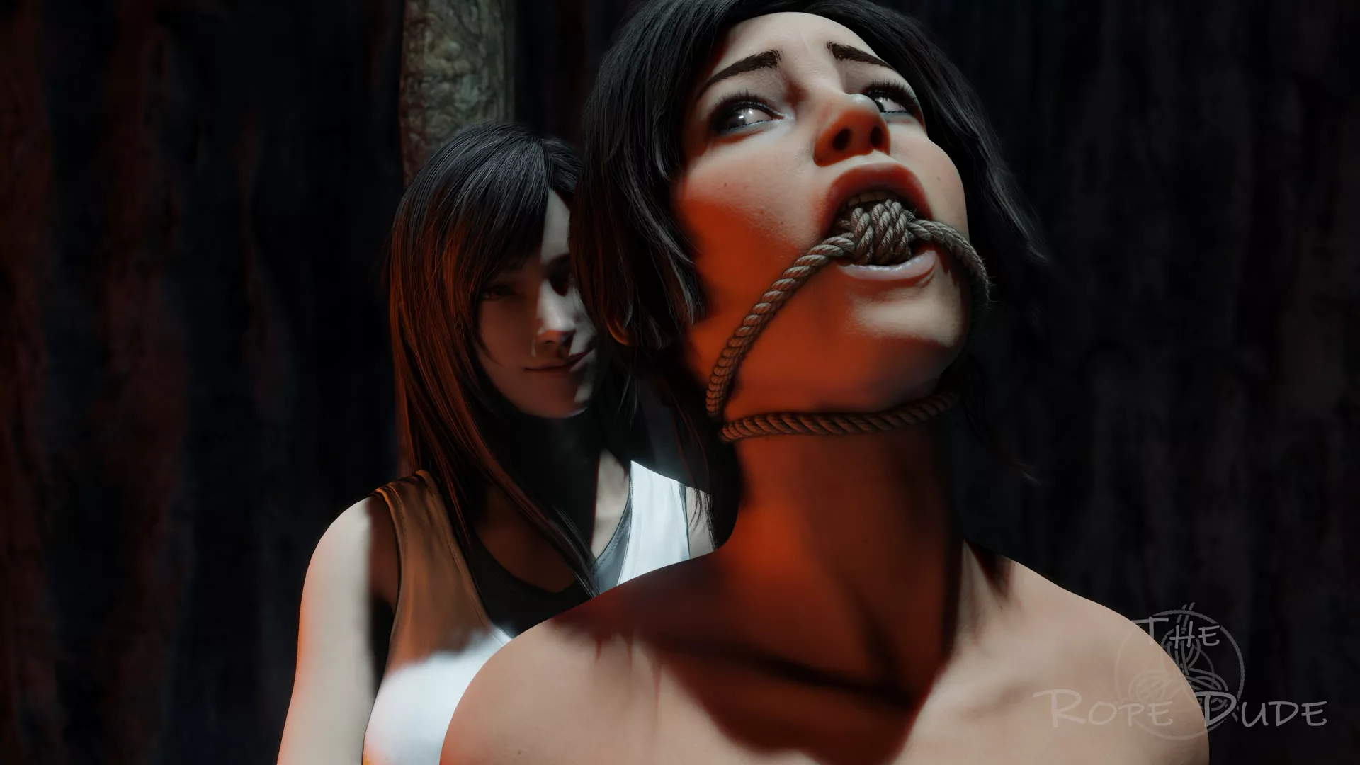 Lara gagged By Tifa (The Rope Dude) [Tomb Raider & Final Fantasy 7] posted by The_Rope_Dude