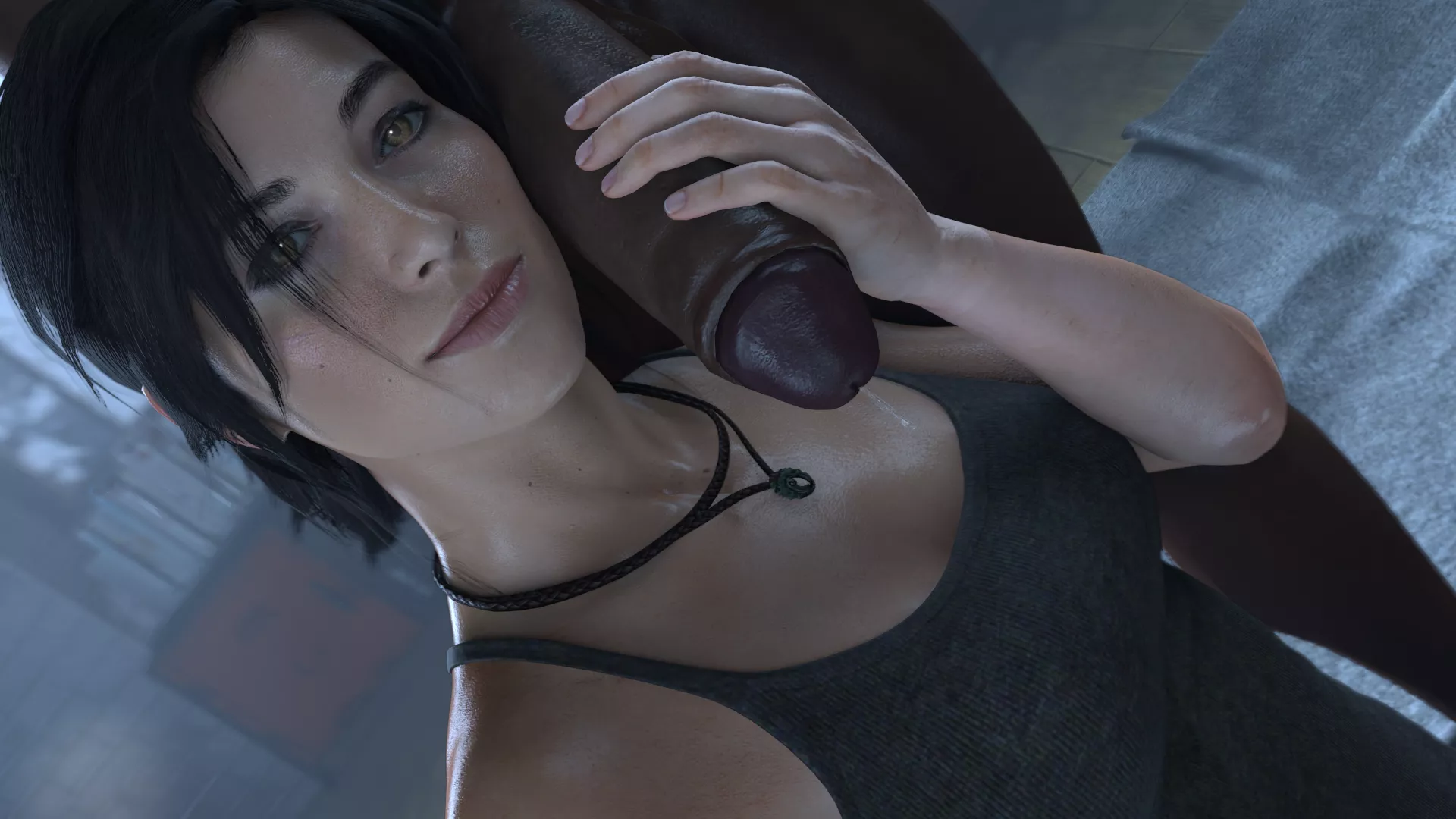 Lara taking a selfie (Stephanie) posted by Kuro-Oji