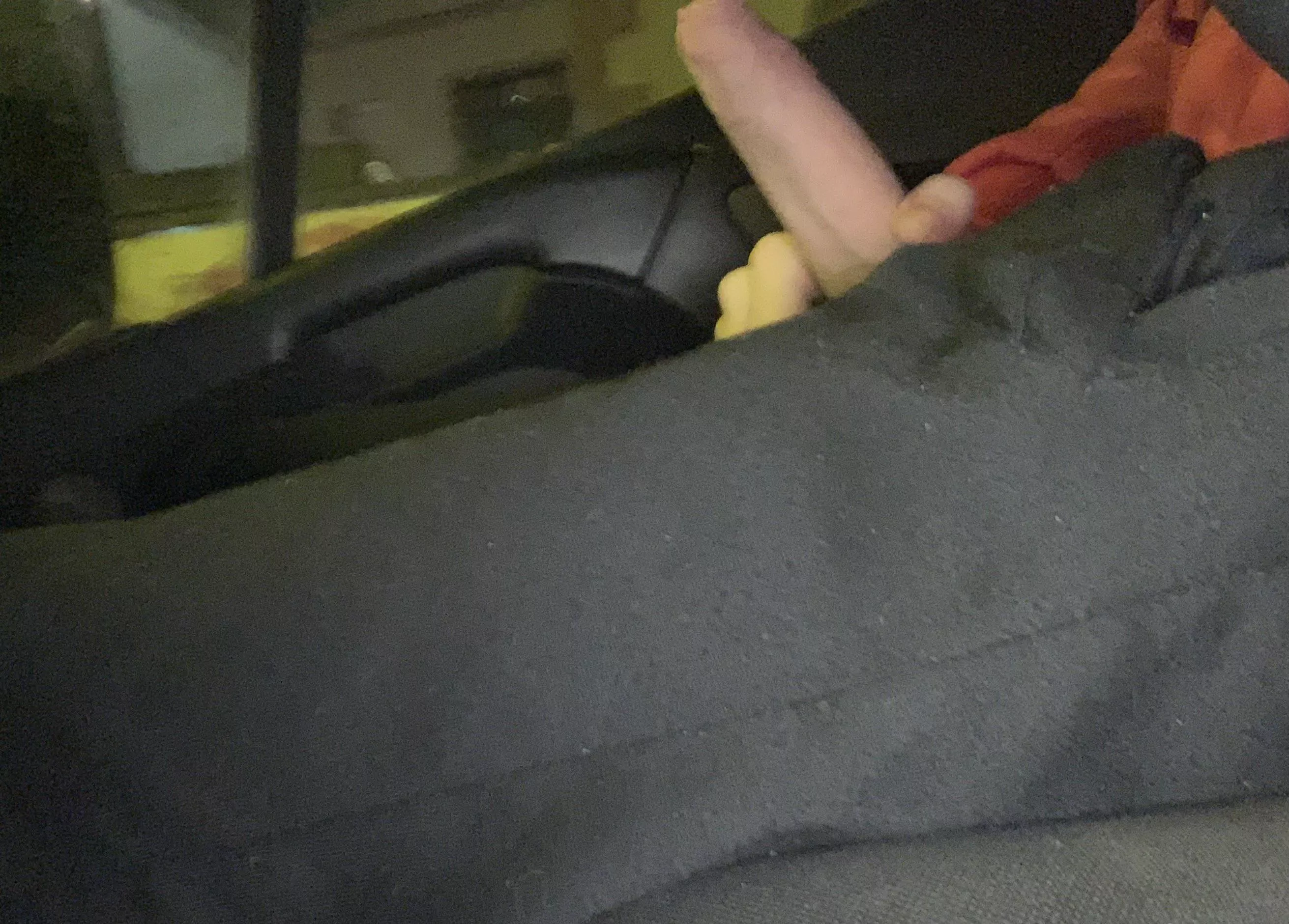 Late at night pic at a fast food parking space. Forgot the flash was on. You can kinda see how I tried to pull down the camera so the guys in the car next to me don’t directly look at me and my cock posted by Hey213ey54