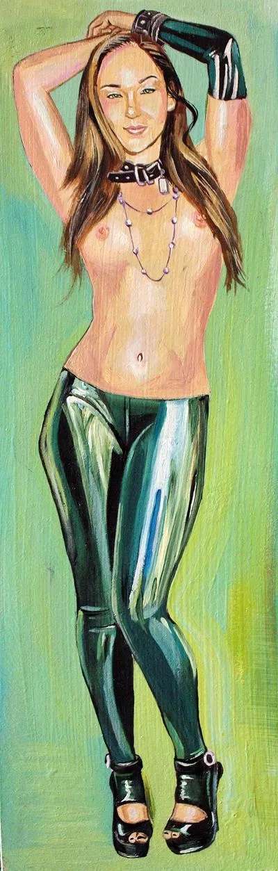 Latex pants (my oil artwork) posted by Vintchenso