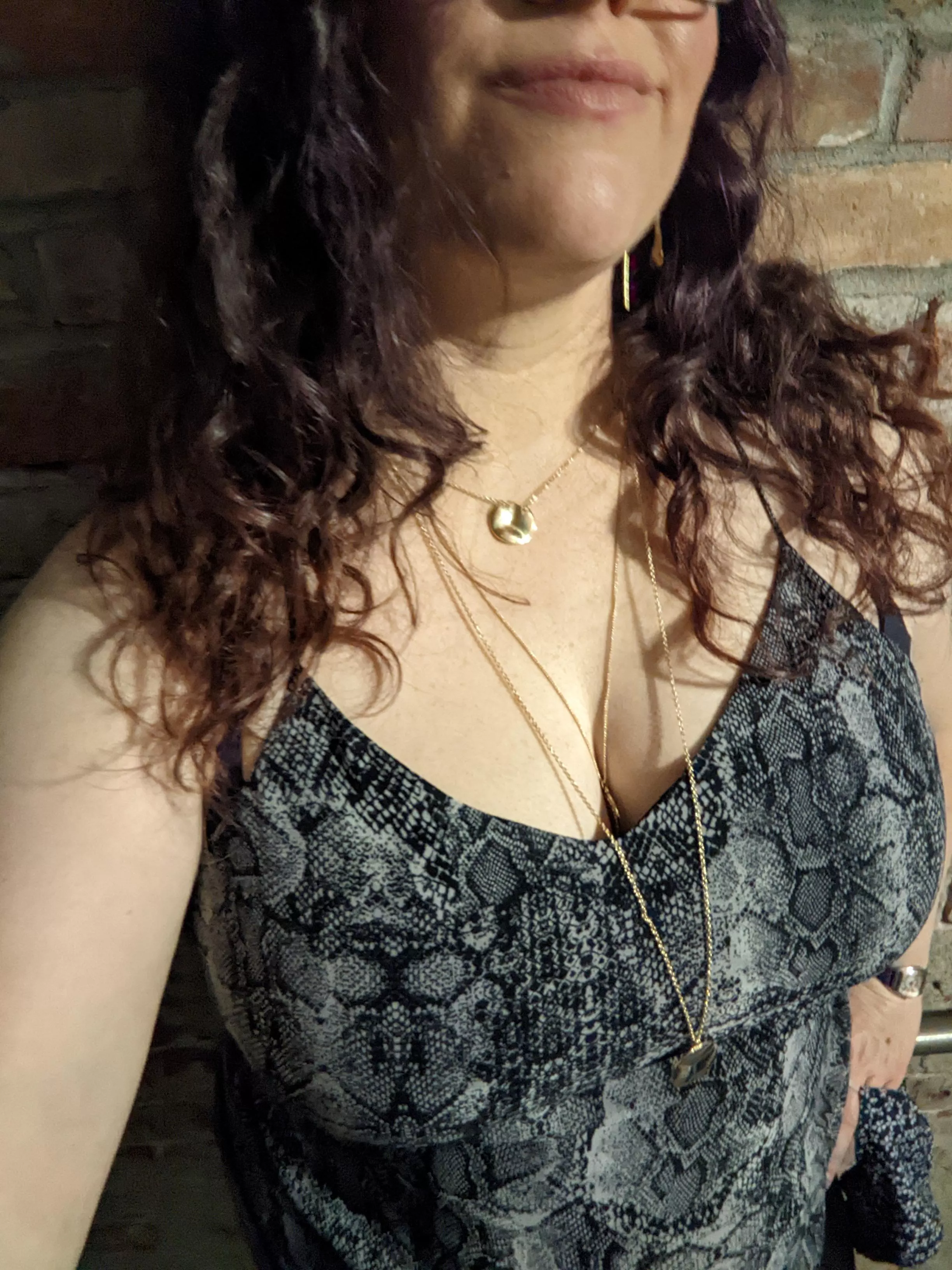 Layered necklace leading your gaze into my cleavage ☺️ posted by make_me_a_good_girl