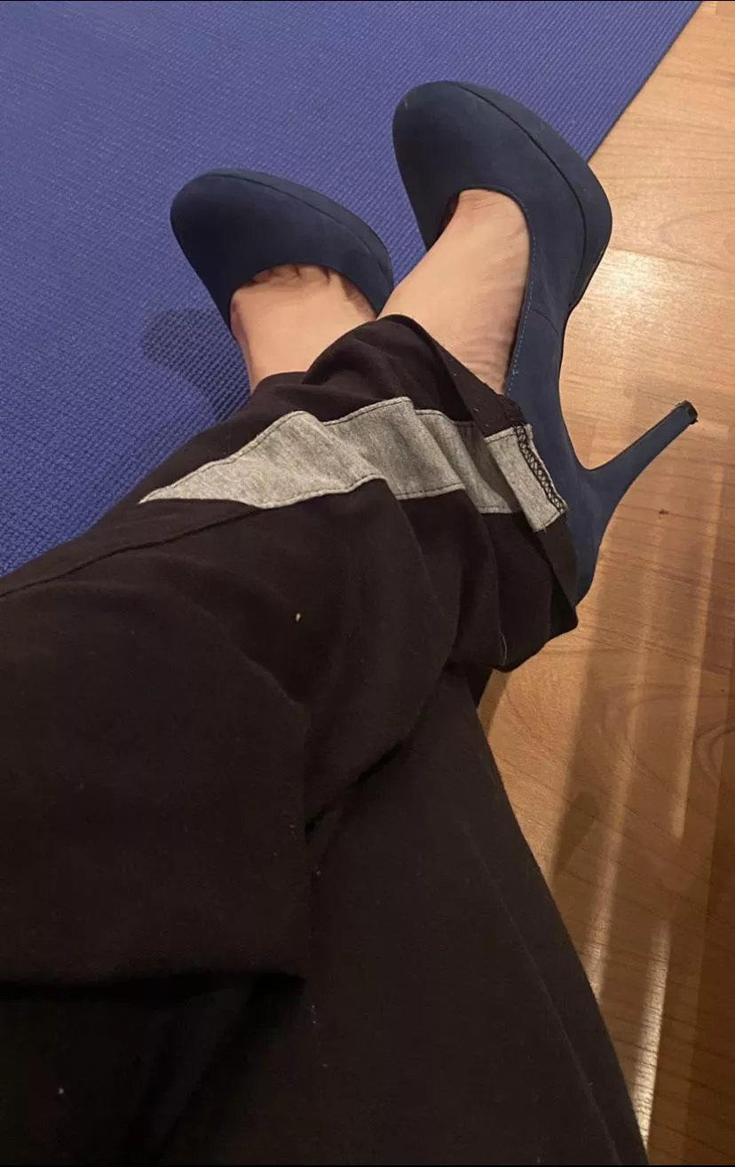 Lazy day lounging in a tracksuit…and five inch heels posted by lily202198