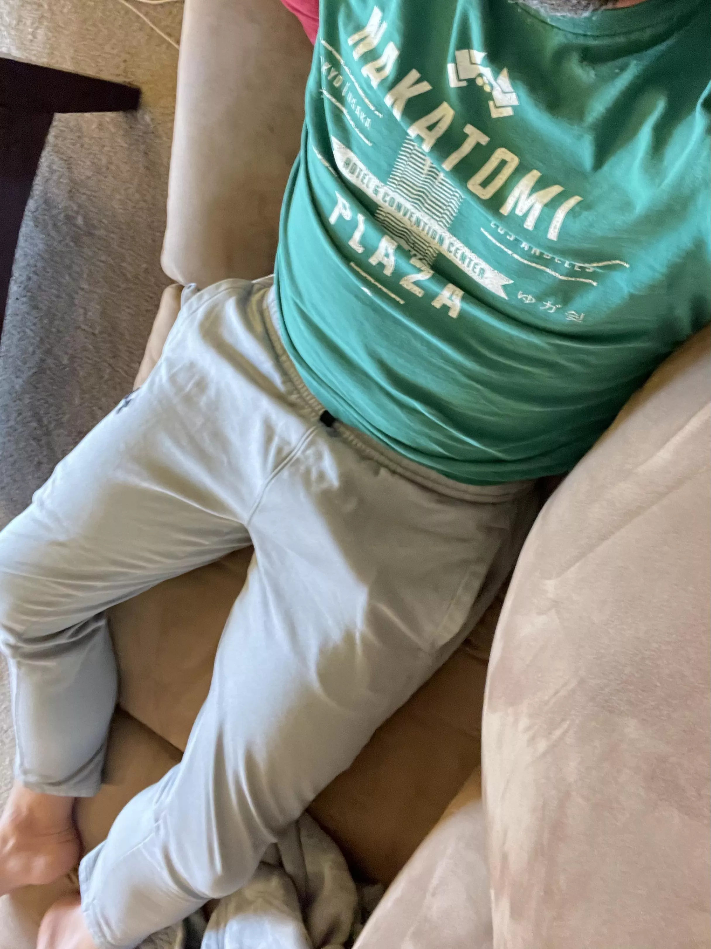 Lazy morning relaxing in my favorite gray sweatpants posted by YogurtSlinger11