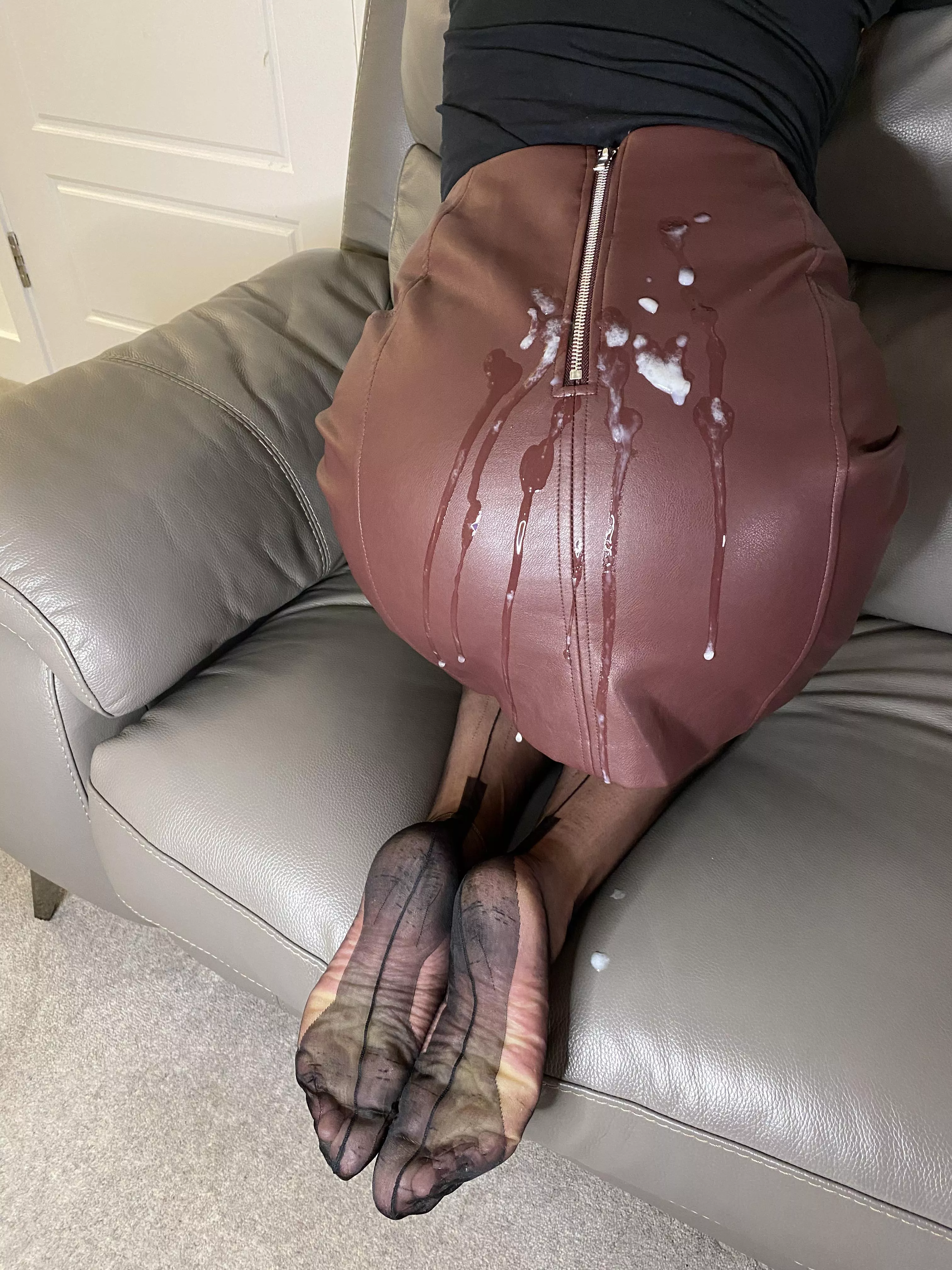 Leather skirt covered posted by fanoffacials