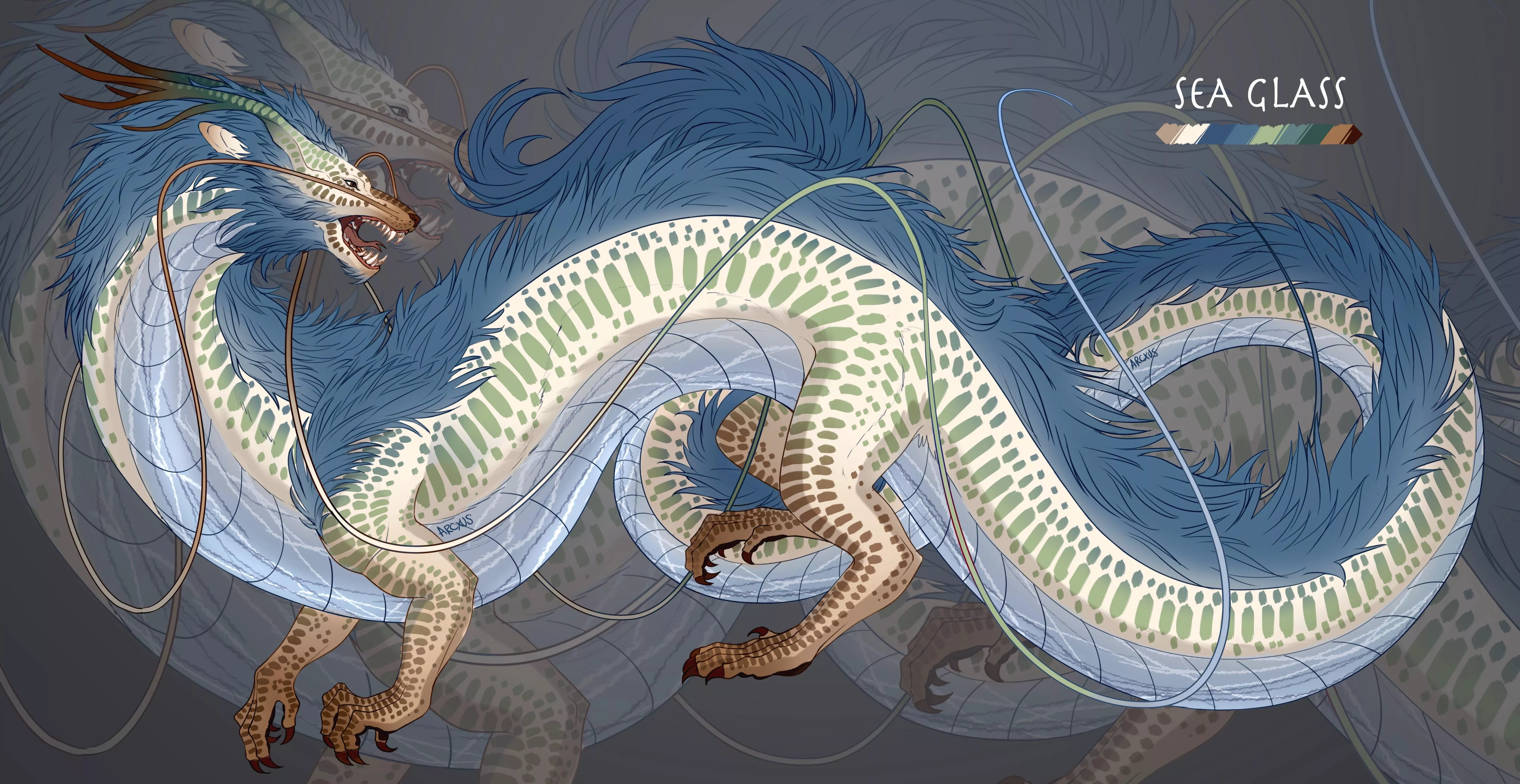 Lemme know if this isn't allowed but: I have this eastern dragon design up as an adoptable on DA! I just figured I'd share here too 😅 posted by Icaonn