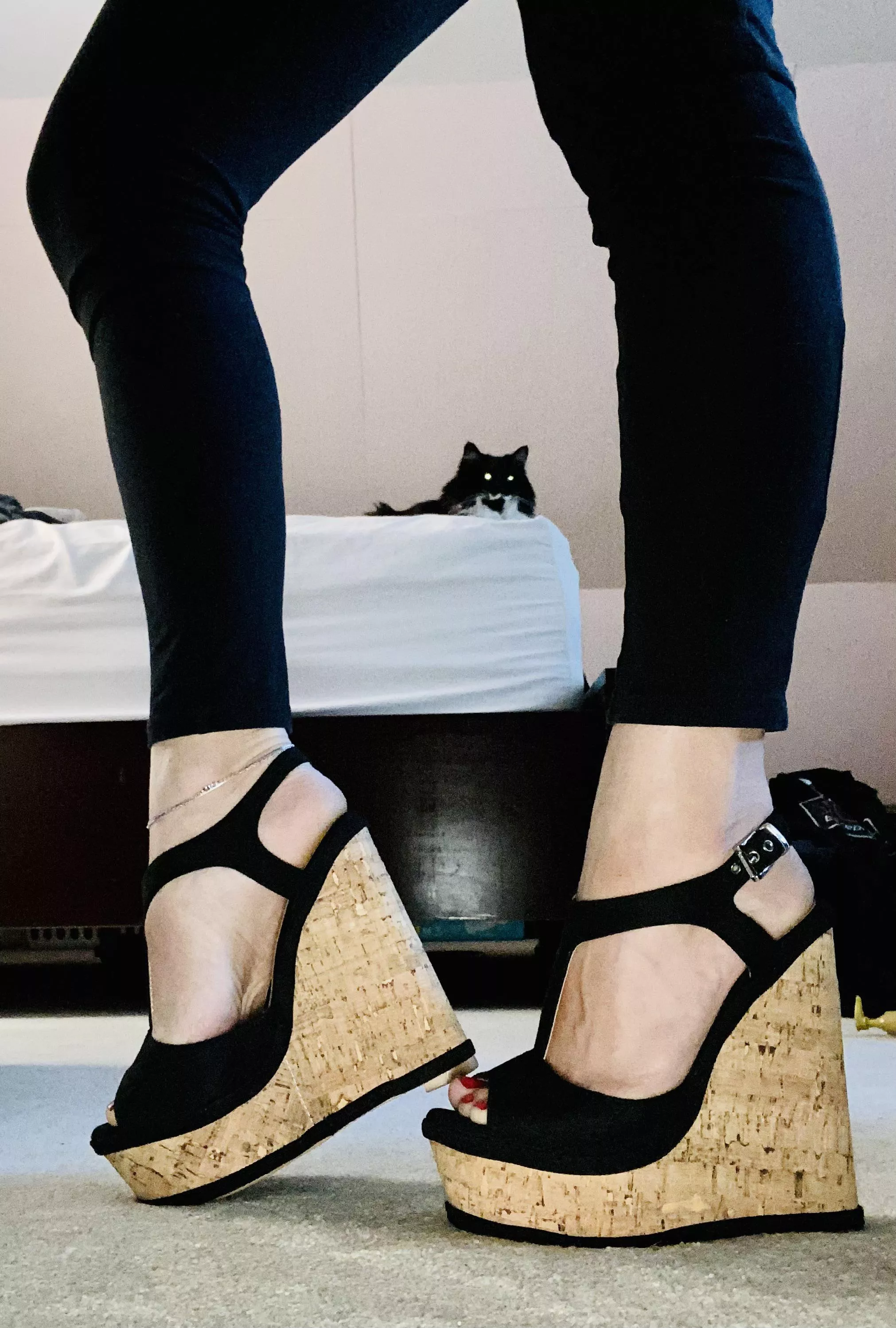 Let me squish you with my sexy new wedges! posted by Starstuffcutie