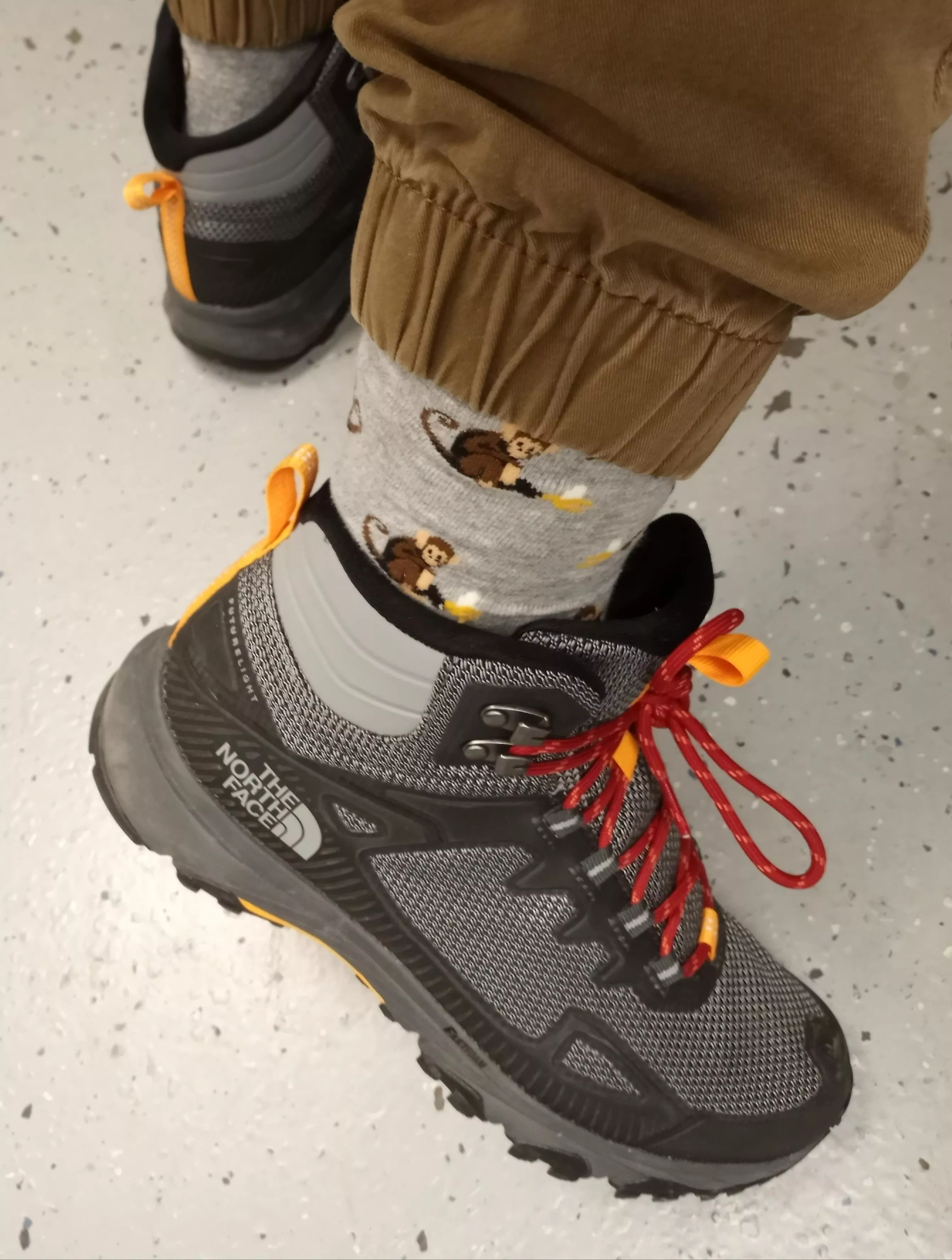 Light weight North Face boots with the Monkey socks posted by Words1stActions2