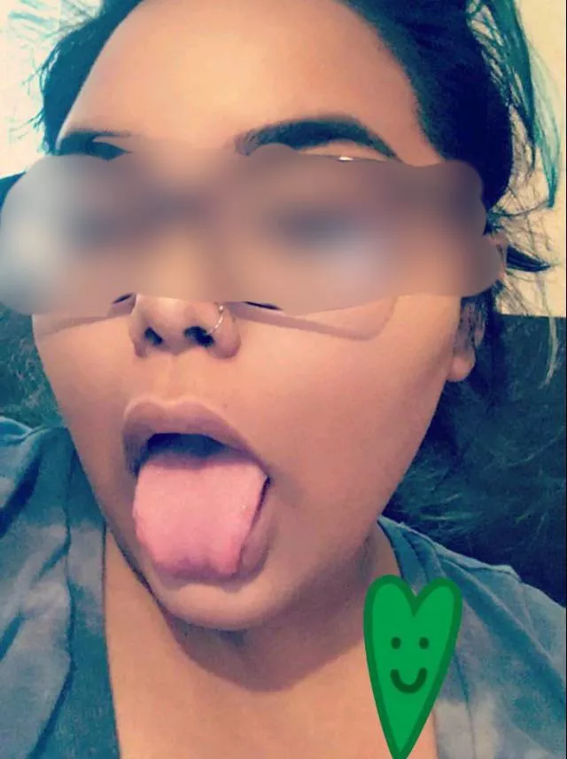 Lil face shot in my cum receiving position. Lol i need a huge cock to cum on my tongue and french kiss with me after ðŸ‘…ðŸ‘…ðŸ‘…ðŸ’¦ðŸ½ðŸ· posted by spicbbwfucmaryphx