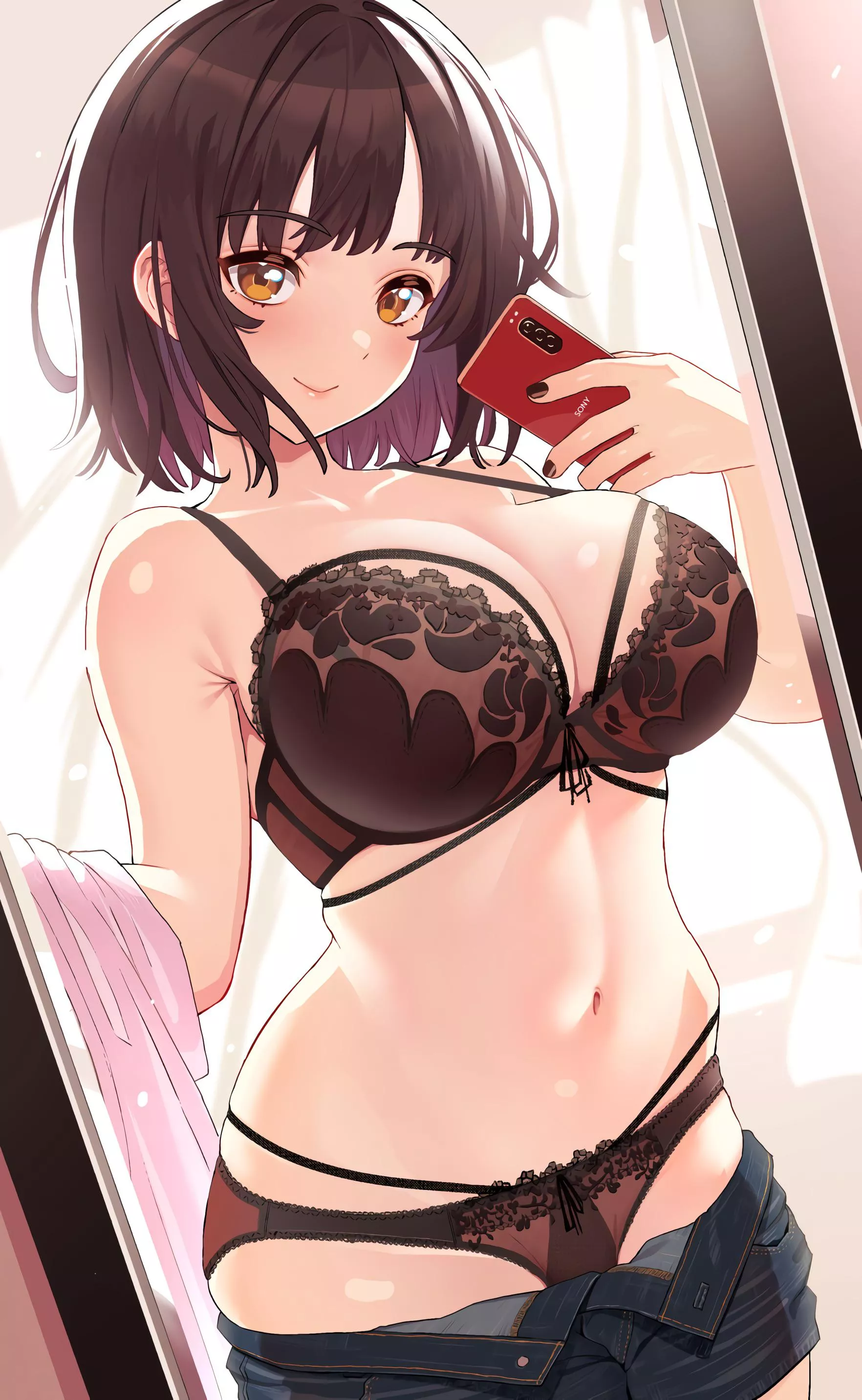 Lingerie Selfie (surumenium) [Original] posted by NoLewdsNoLife