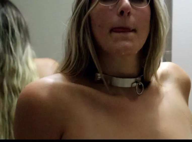 Locked away in my new collar and given a proper facial 👩‍🏫 posted by collaredbabe