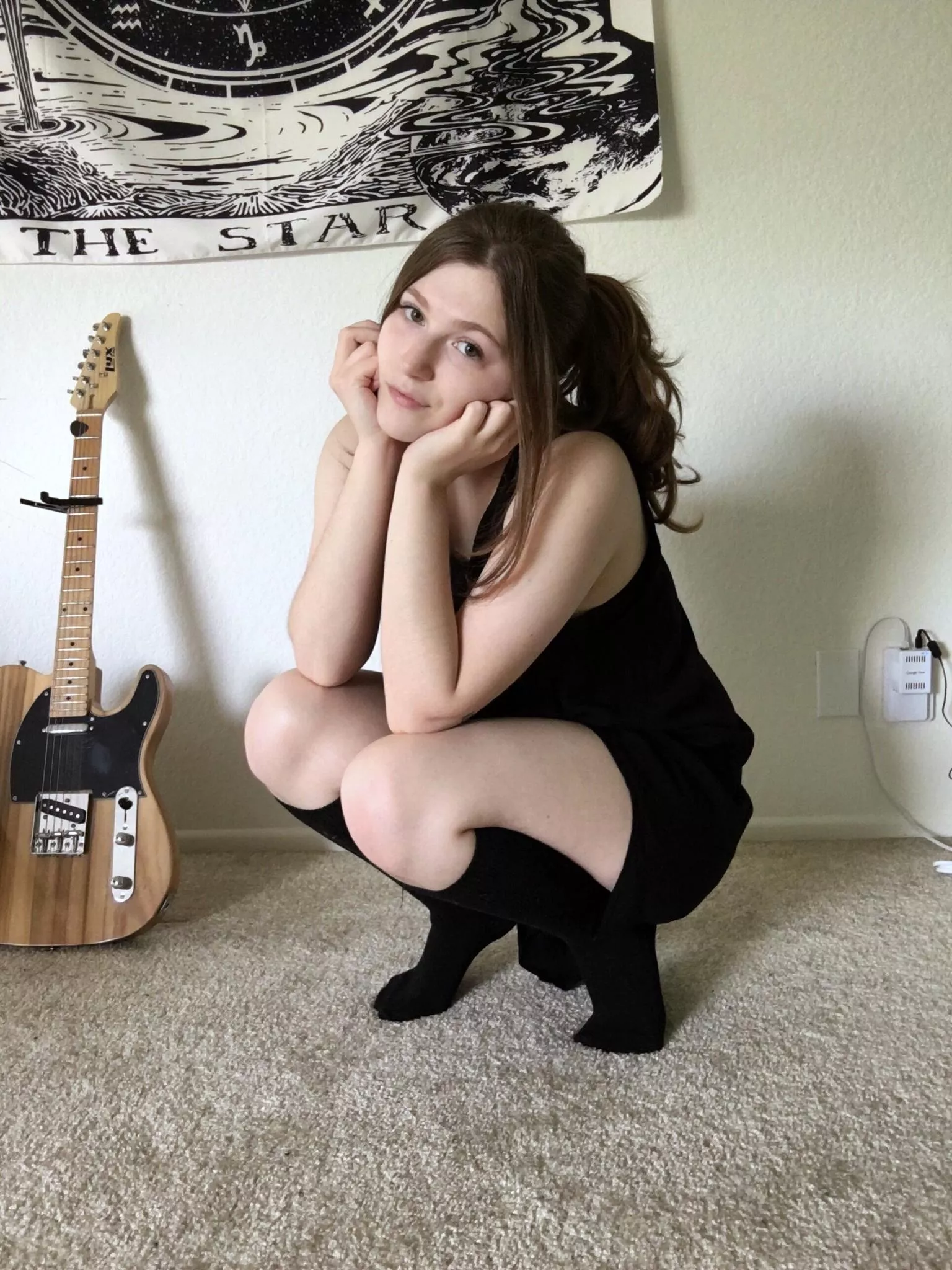 Long black socks plus a short black dress equals my favorite combo! posted by ashleejune