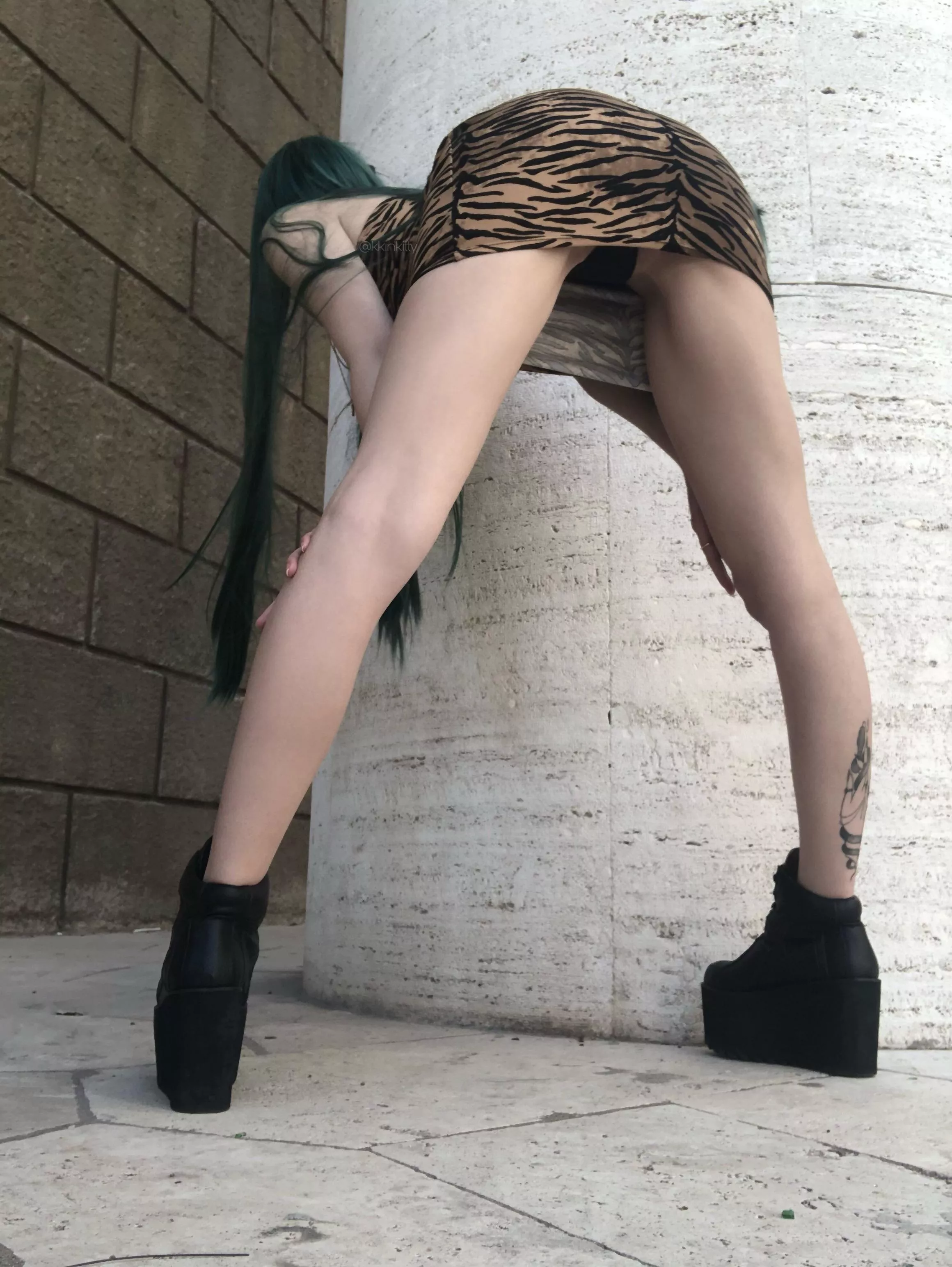 Long legs bent over for you ;) posted by kkinkitty