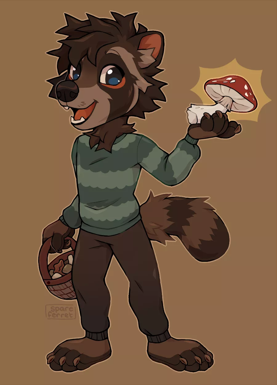 Look what he found! (art by me, @spareferret on twitter) posted by bonusweasel