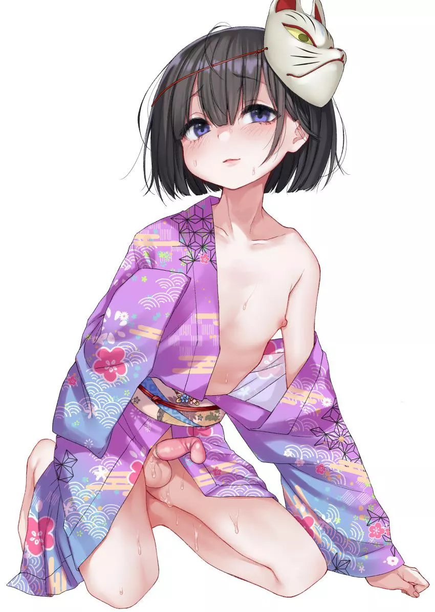 Looking pretty for master in a kimono posted by AlieninaTuxedo97