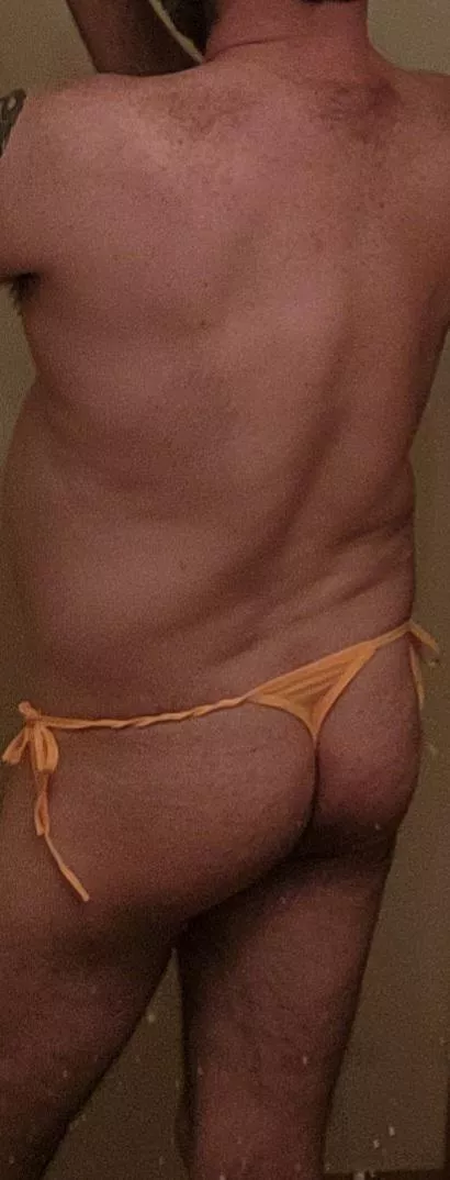 Love this side tie mens thong bikini. posted by jojo3984265