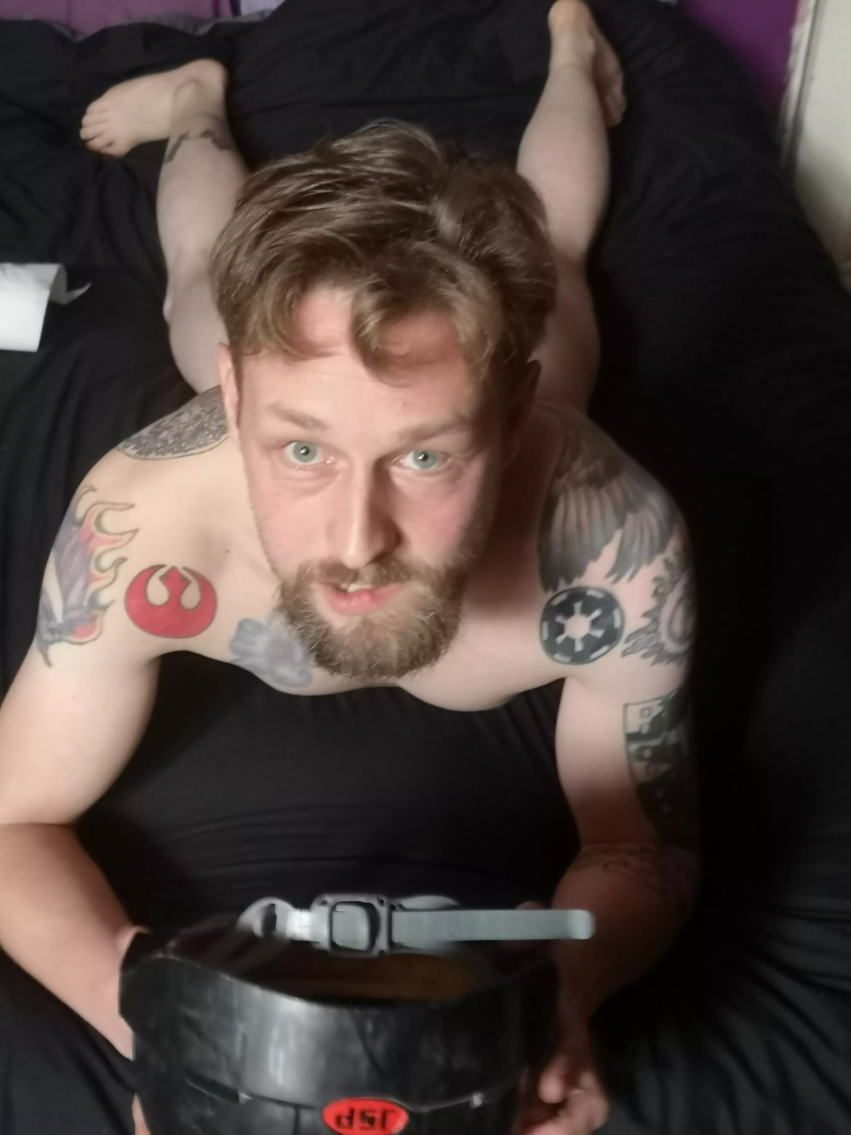 [M] rebel alliance and imperial insignia tattoos, conflict I sense much posted by fierystarfish