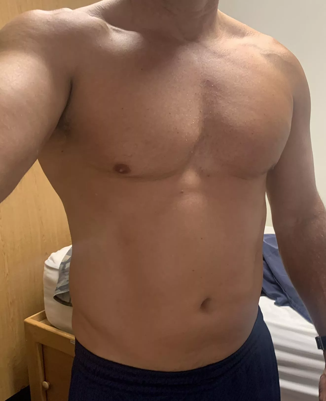 (M)50 , after a little chest workout - dad bod? Or still pre dad bod posted by socalmanoc