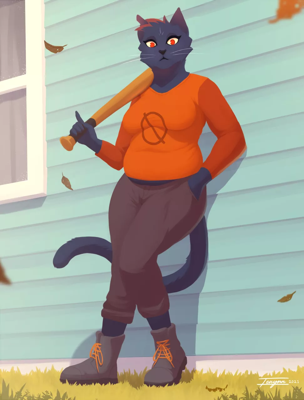 Mae from Night in the Woods [Art by me – Twitter @TenynnArt] posted by Tenynn