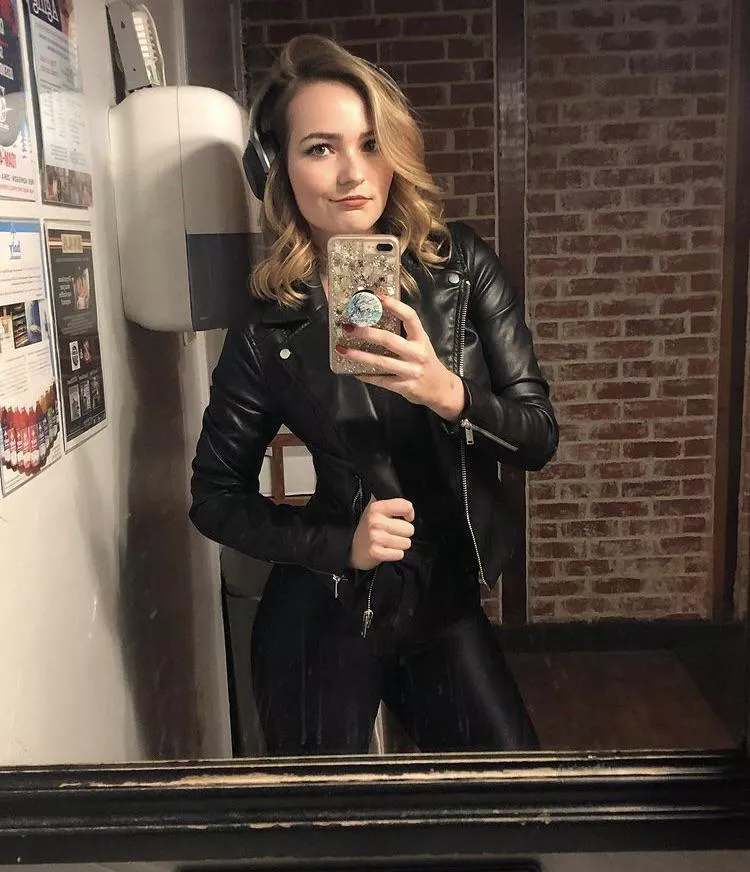 Maggie in a leather jacket posted by sweet8lb6ozbabyjesus