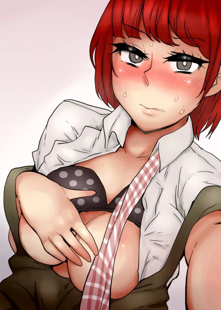 Mahiru being coy while taking a selfie [Danganronpa] posted by VampireQueenDespair