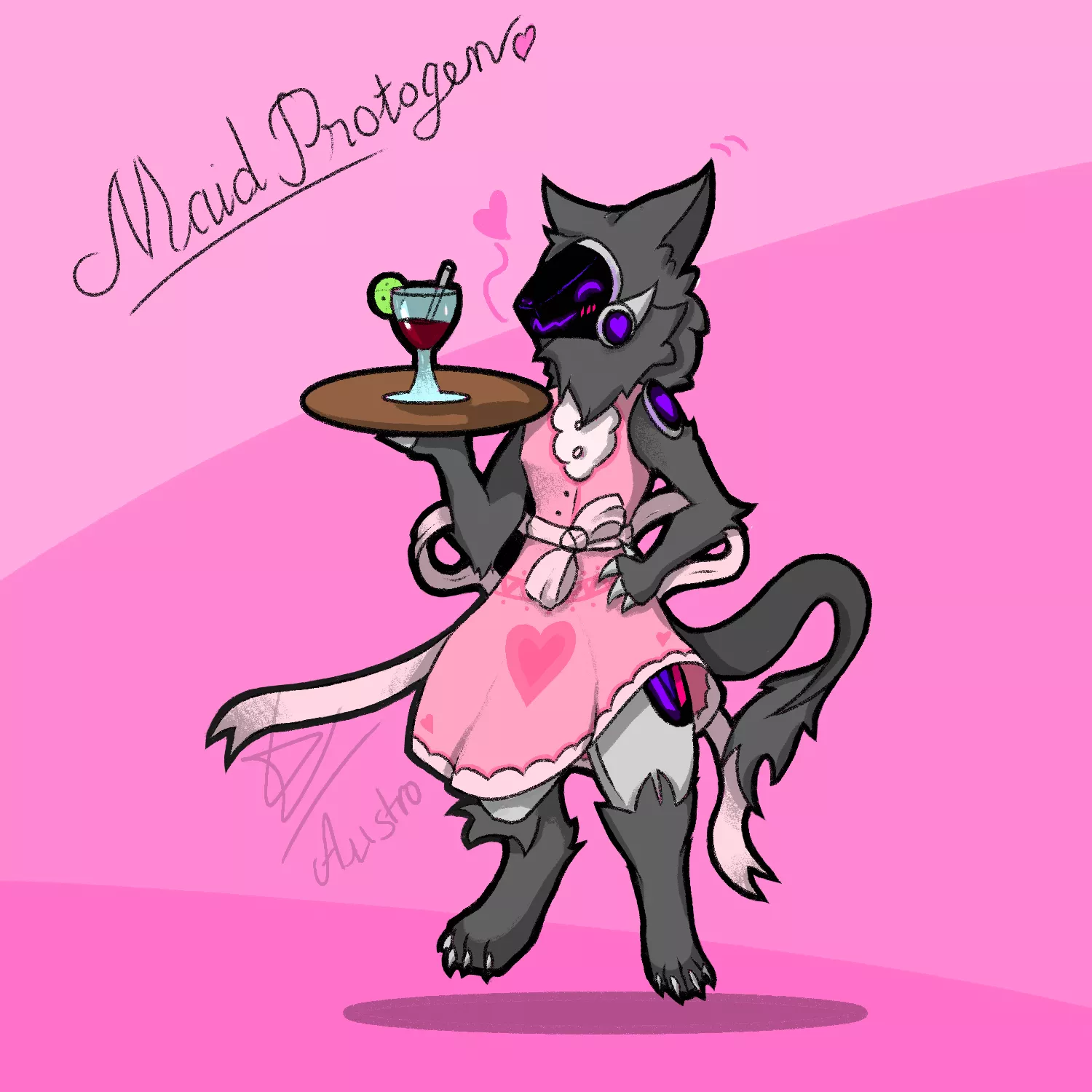 Maid Protogen. Art by me posted by AustroCraftOwO