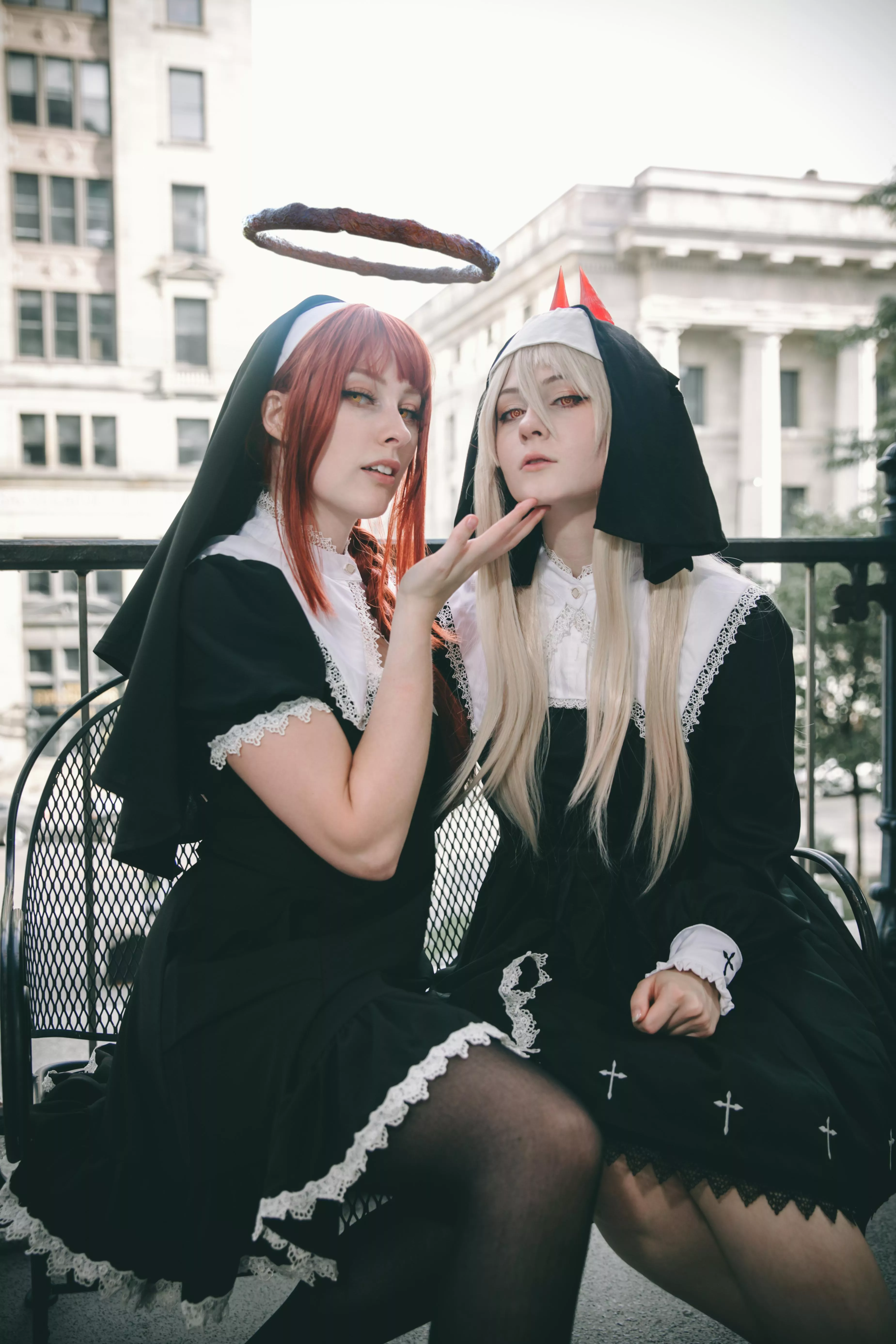 Makima and Power from Chainsaw man as nun for halloween, by maree.beam and purplesakura posted by lamoonlight