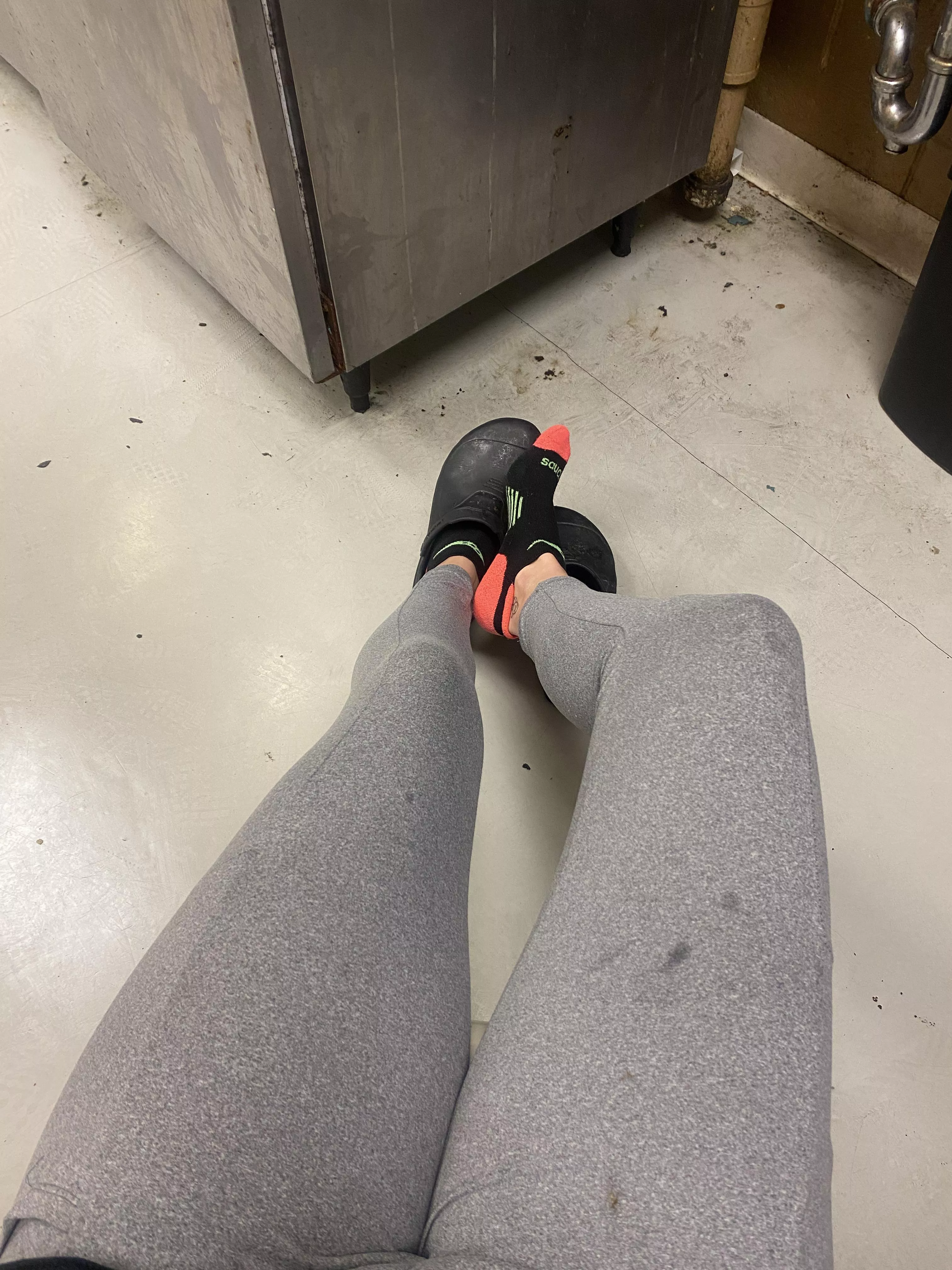 manager let me wear crocs today. letting my feet be cozy but still stinky posted by janeboudoir