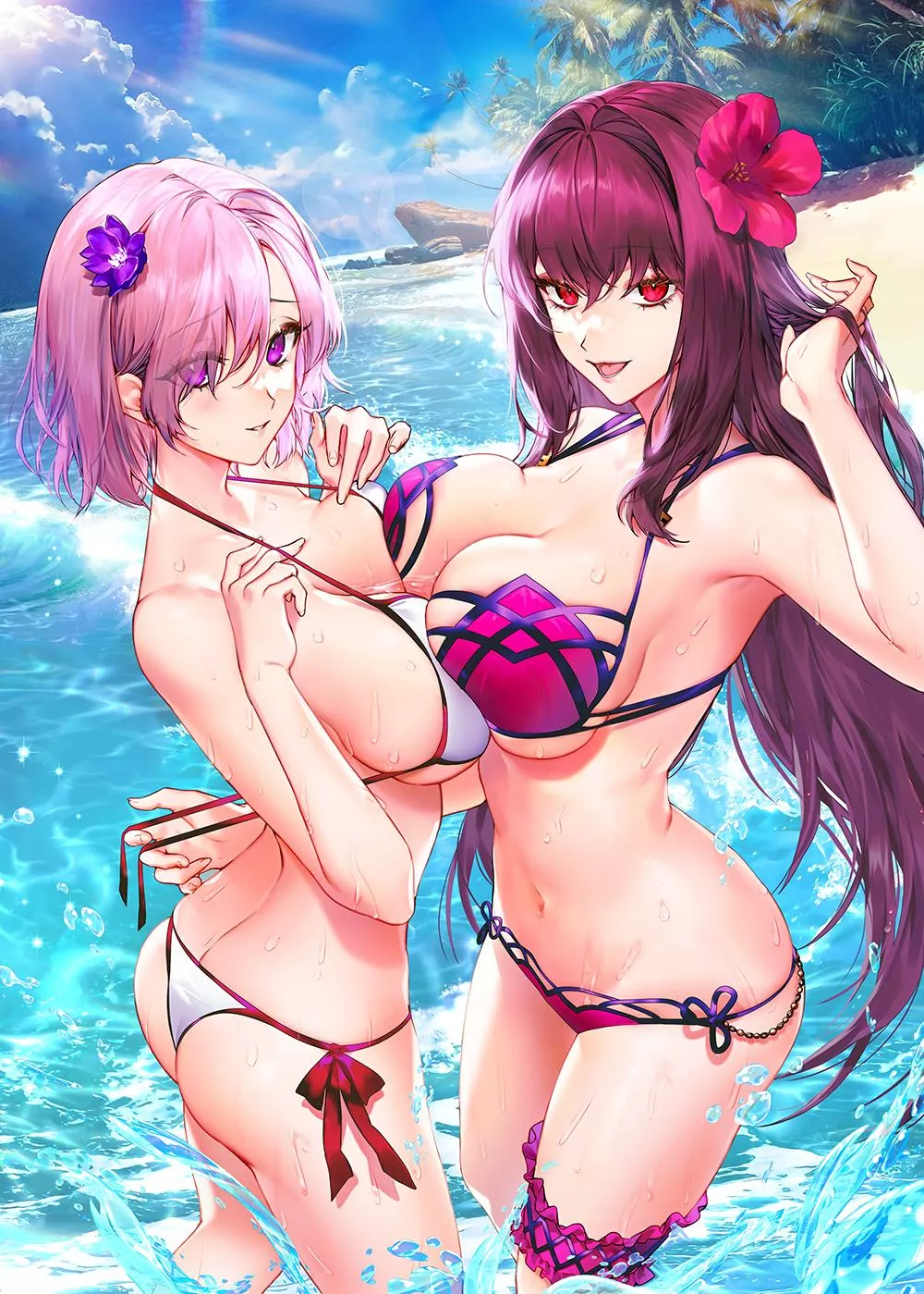 Mashu & Scathach at the Beach posted by CheetahSperm18