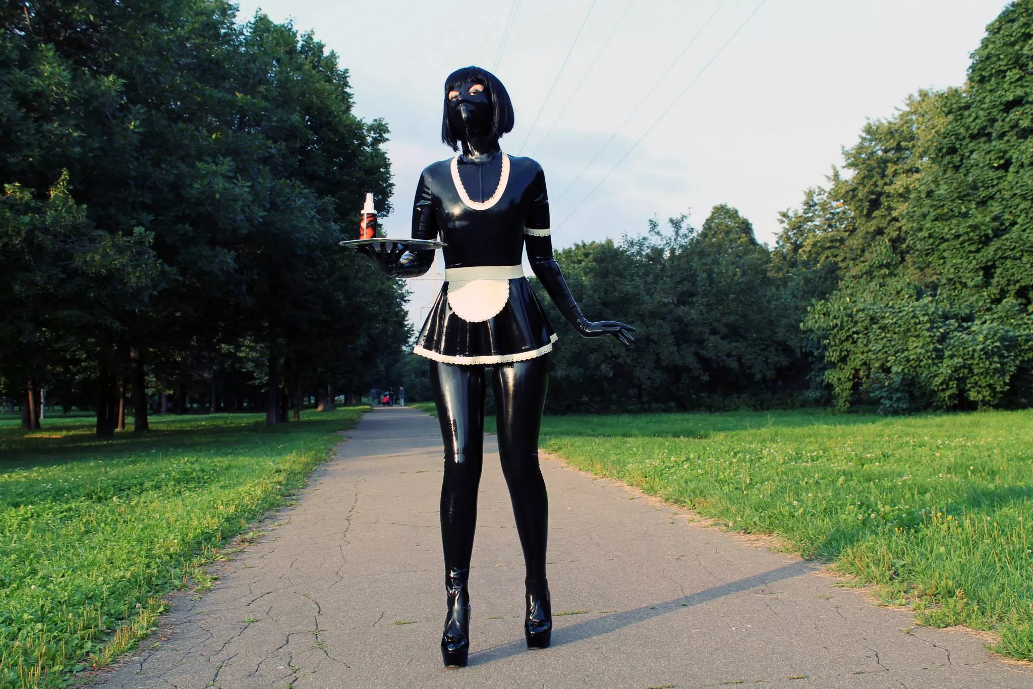 Masked maid in public [xpost /r/ShinyPorn] posted by ShinyDataNerd