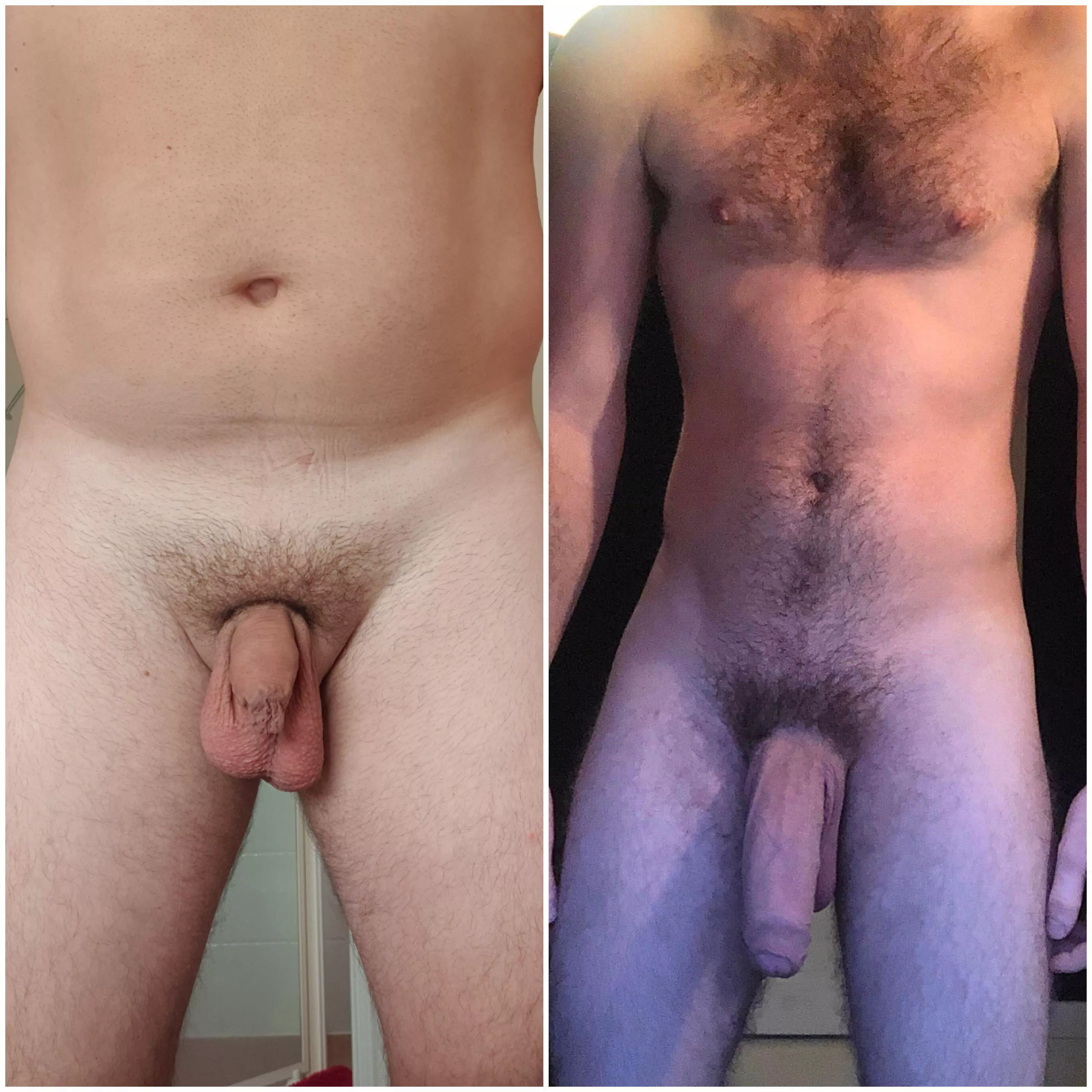 Me on the right vs. my best mate I once told him if we could swap cocks for just one day I would never give it back to himðŸ¤£ posted by kleinbutfine