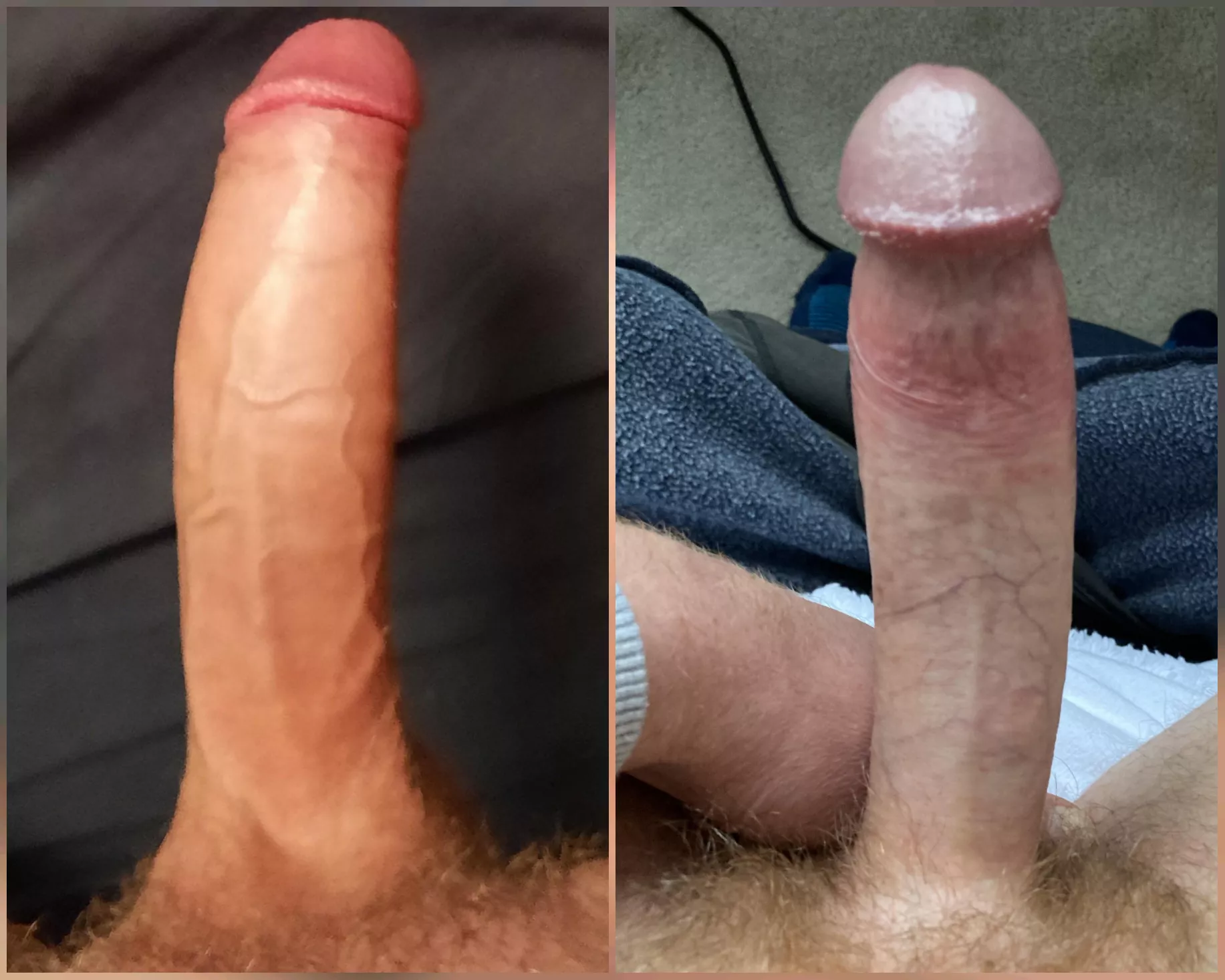 Me vs. @Gavin197978 compared 😁 I am slightly bigger in comparison to his huge dick posted by Low-Fox-3366