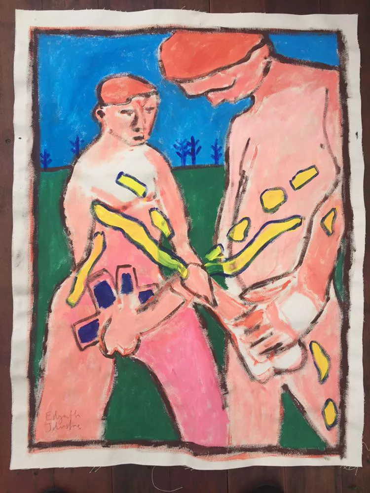 Men Pissing on Each Other by Edgeworth Johnstone - Acrylic on canvas posted by edgeworth_artist