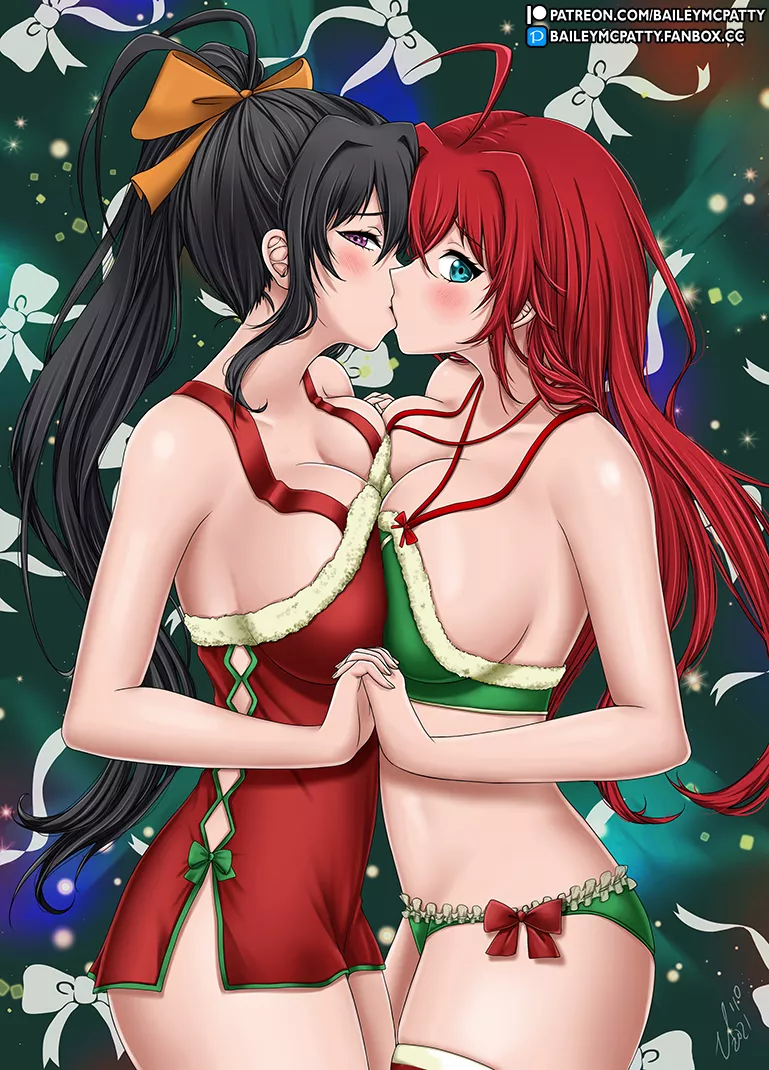 Merry Christmas and Happy Holidays! My Fanart of Akeno x Rias ❤️ [High School DxD] posted by BaileyMcPatty